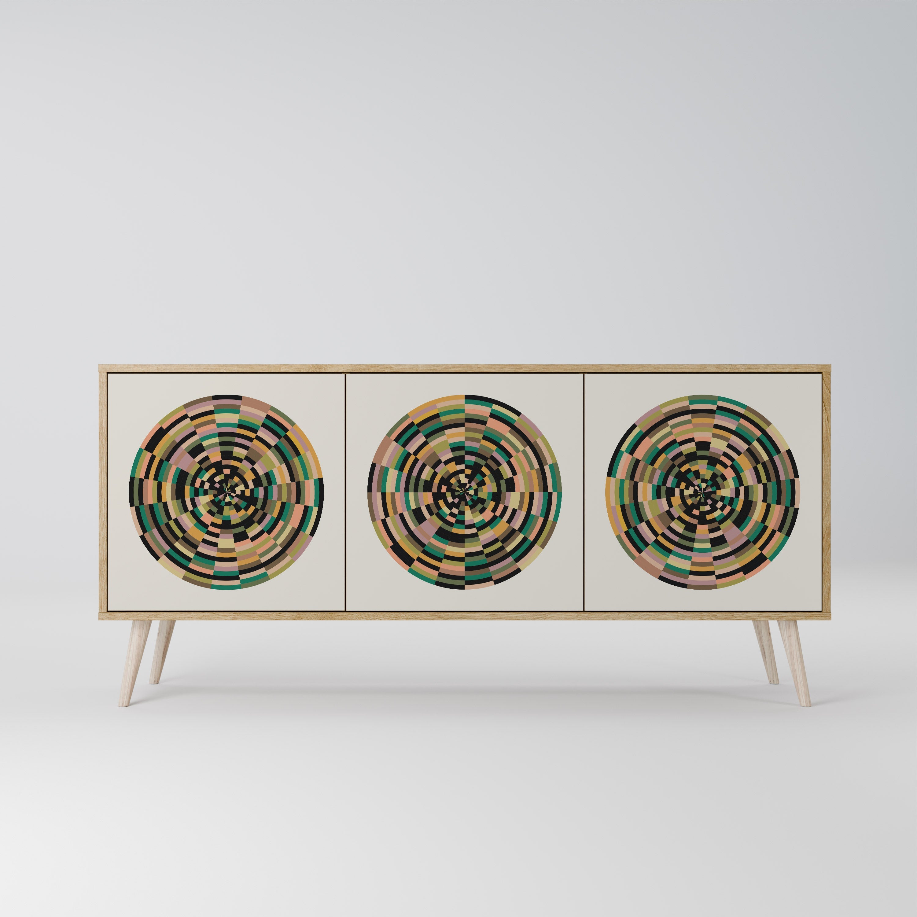 GREEN CIRCLES 3-türiges Sideboard in Eichenoptik