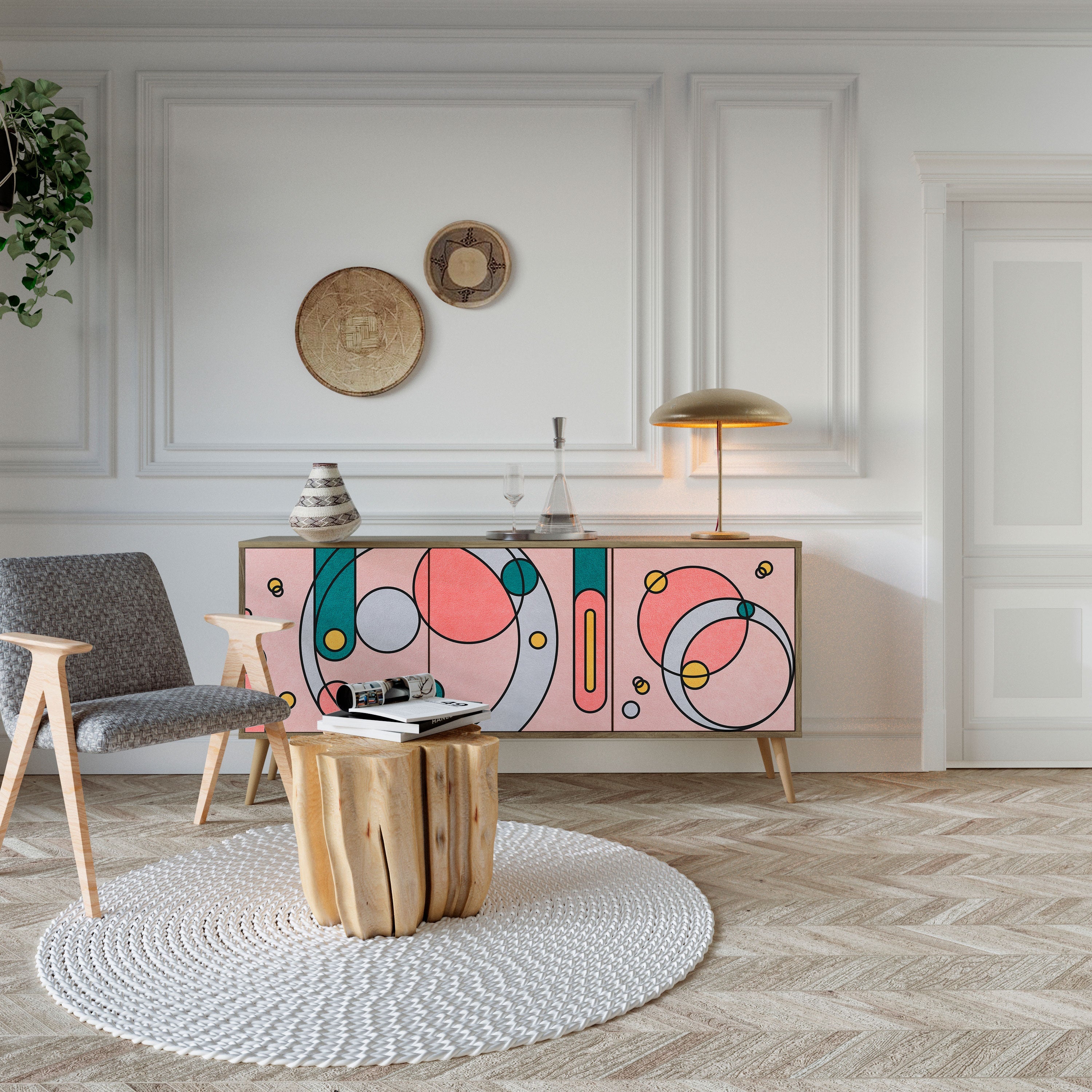 GOSSAMER ECHOES 3-türiges Sideboard in Eichenoptik