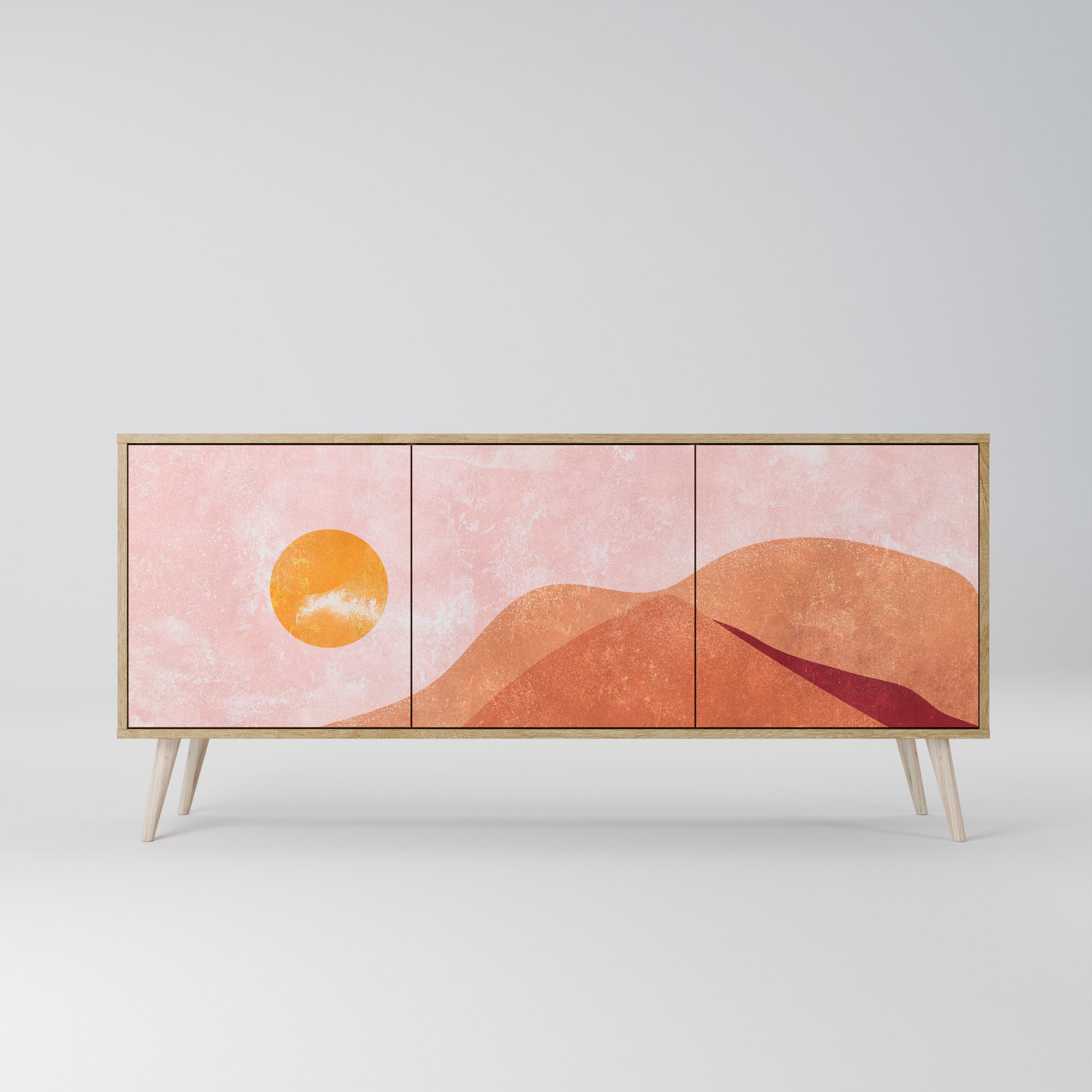 LUMINOUS SUNLIGHT 3-türiges Sideboard in Eichenoptik