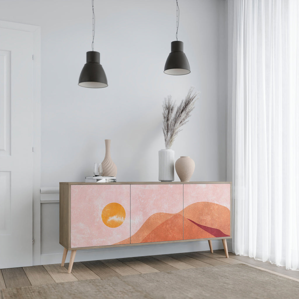 LUMINOUS SUNLIGHT 3-türiges Sideboard in Eichenoptik