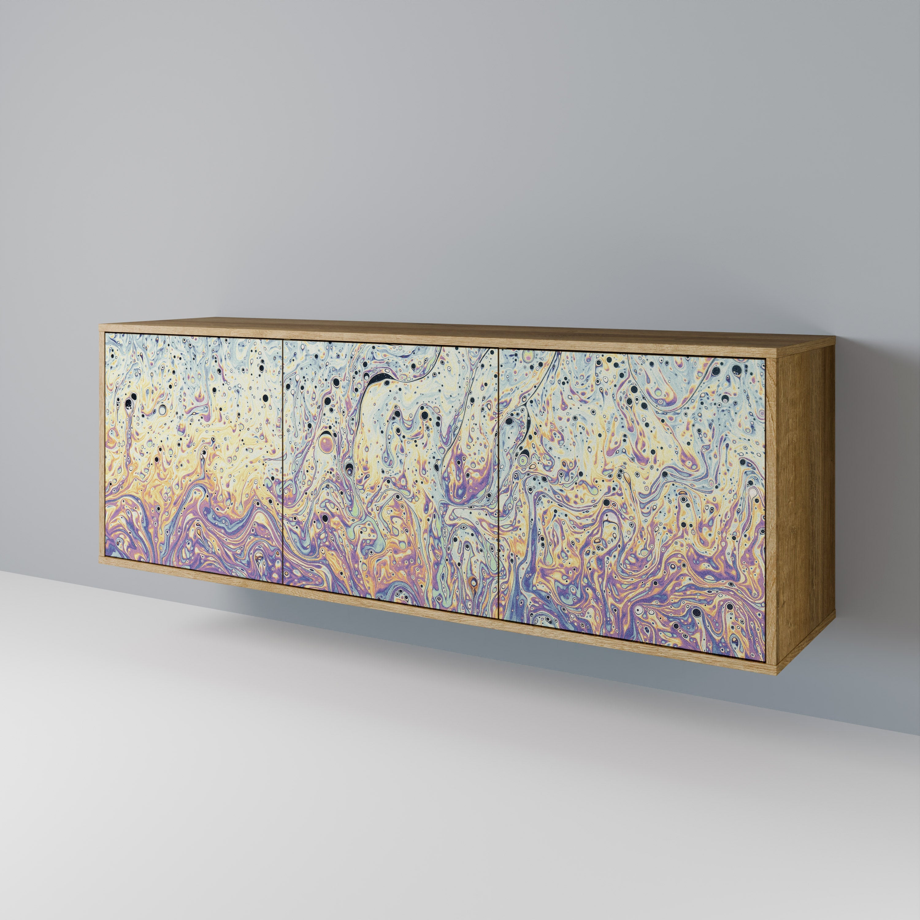 MOSAIC OF COLORS 3-türiges Sideboard in Eichenoptik