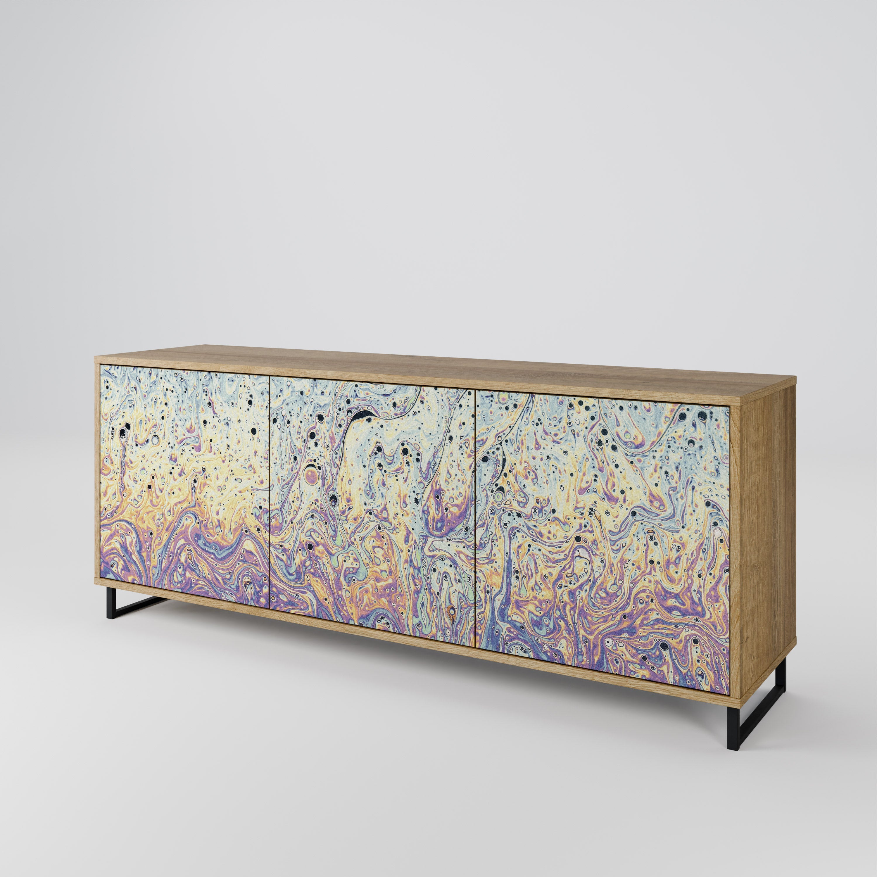 MOSAIC OF COLORS 3-türiges Sideboard in Eichenoptik