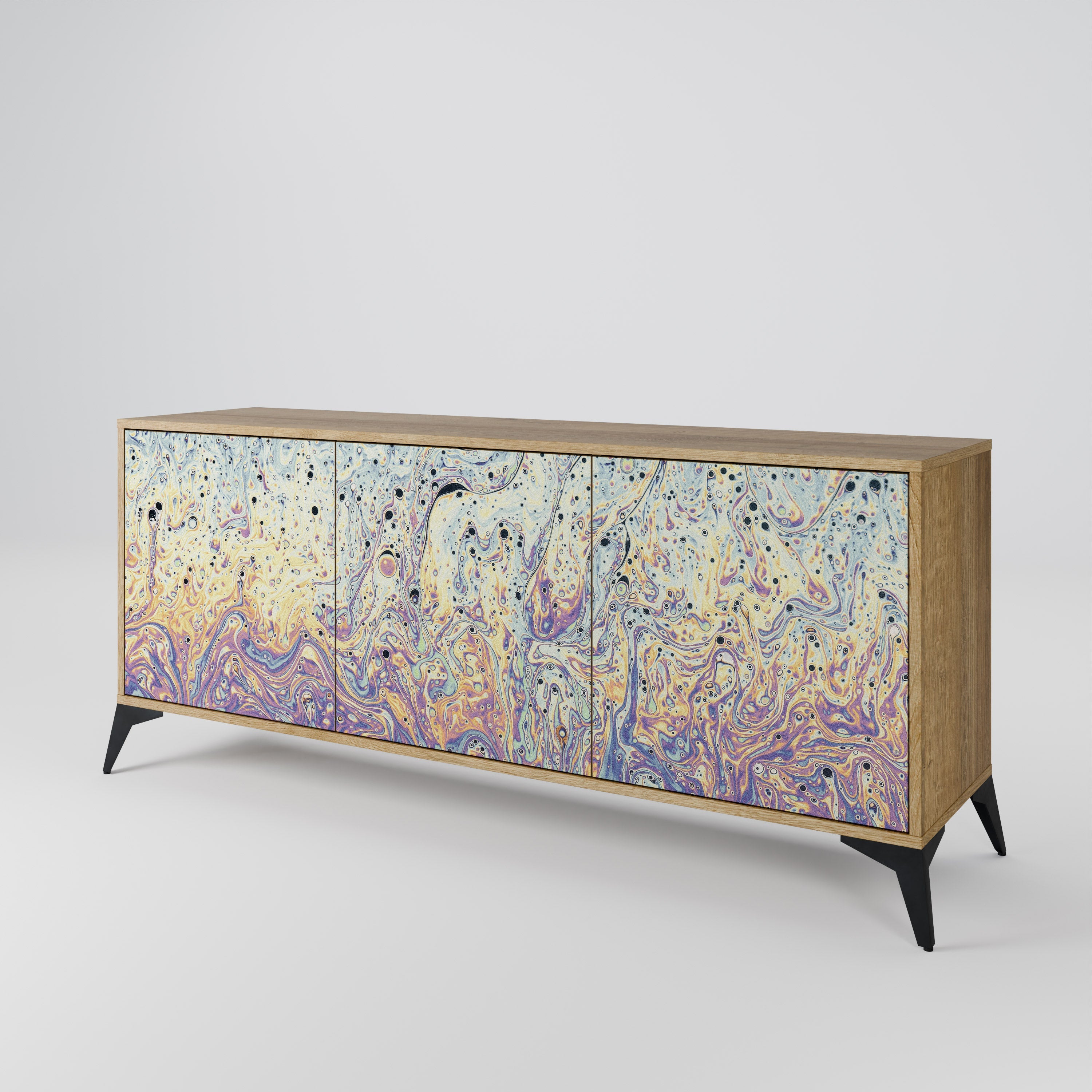 MOSAIC OF COLORS 3-türiges Sideboard in Eichenoptik