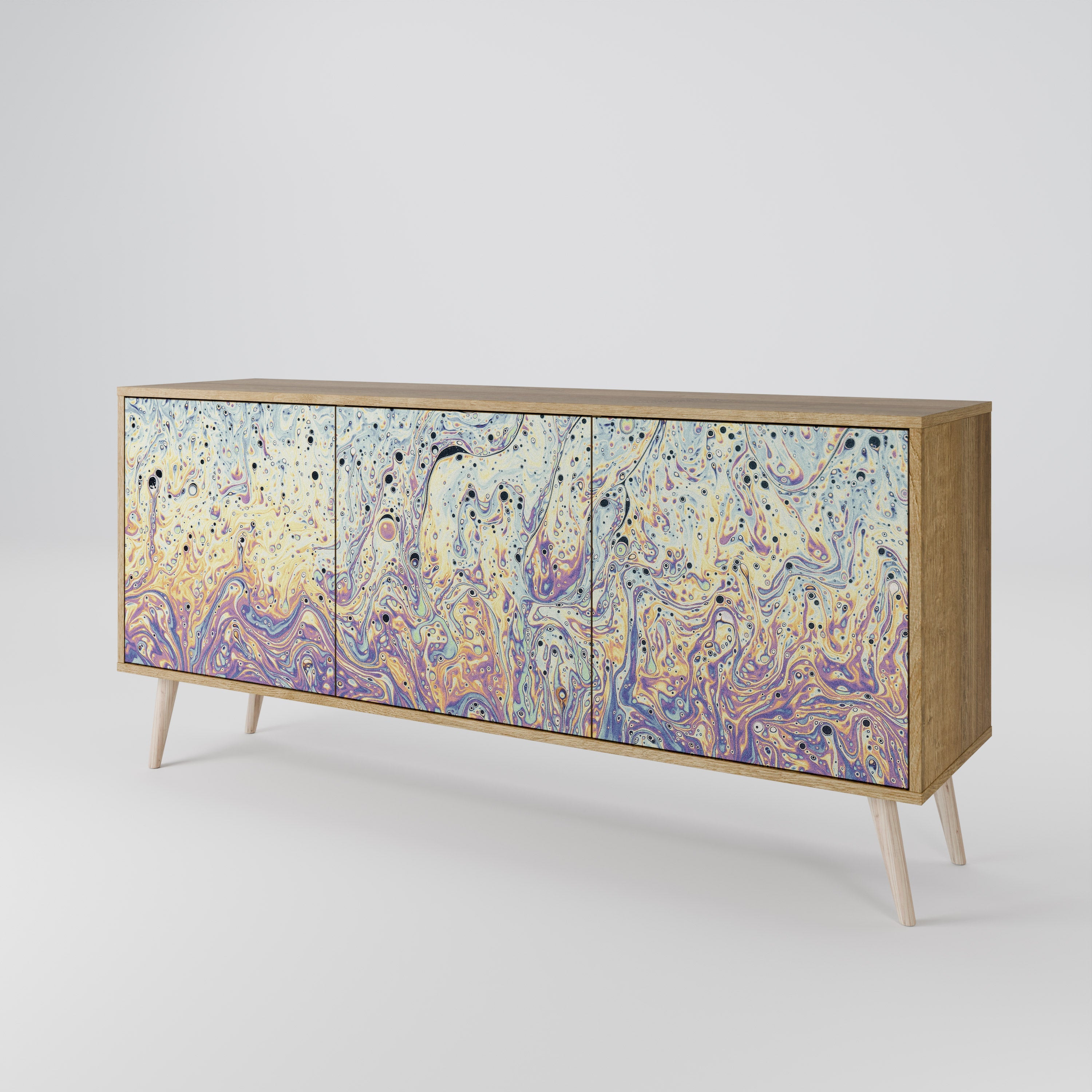 MOSAIC OF COLORS 3-türiges Sideboard in Eichenoptik