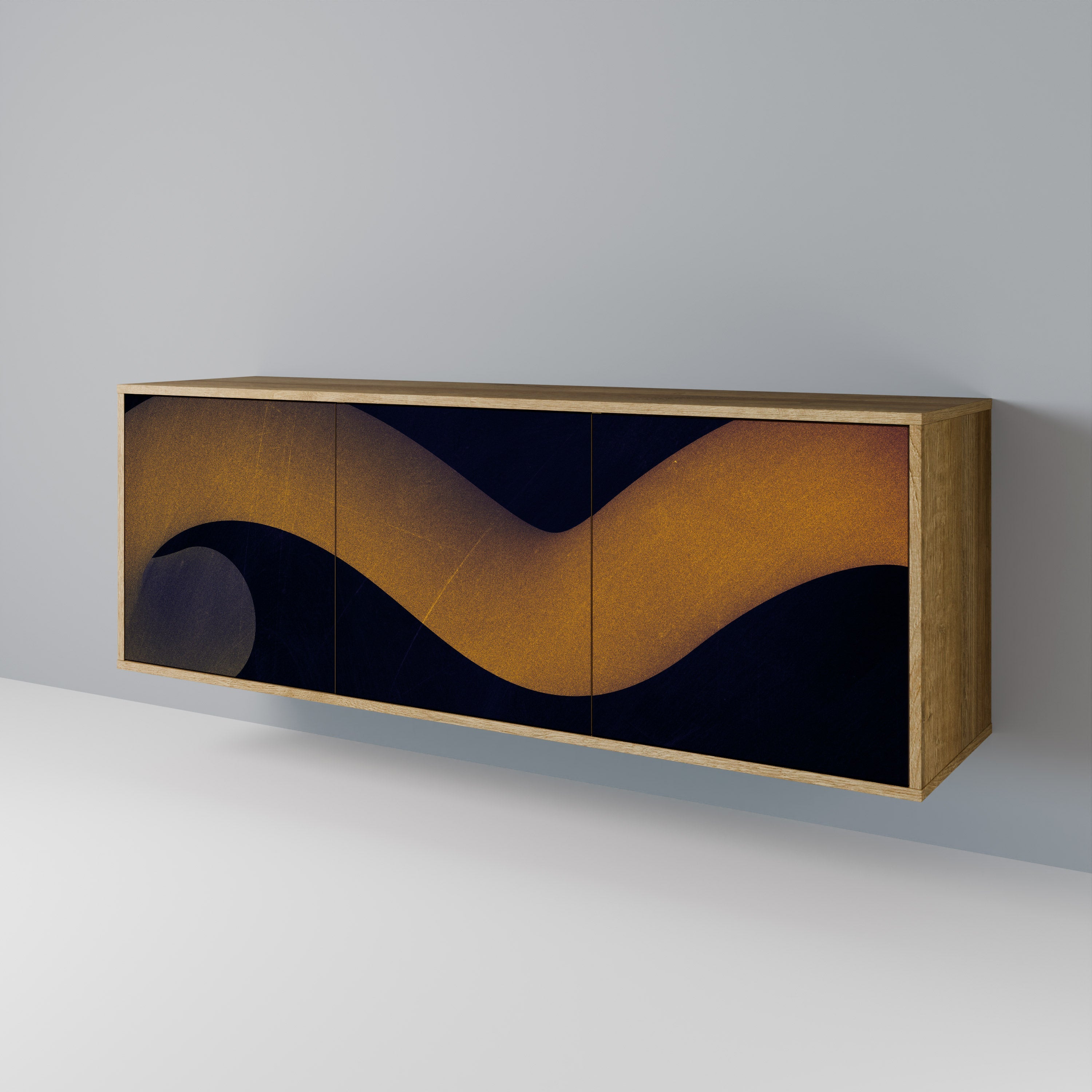 HOLLOW TIME 3-türiges Sideboard in Eichenoptik