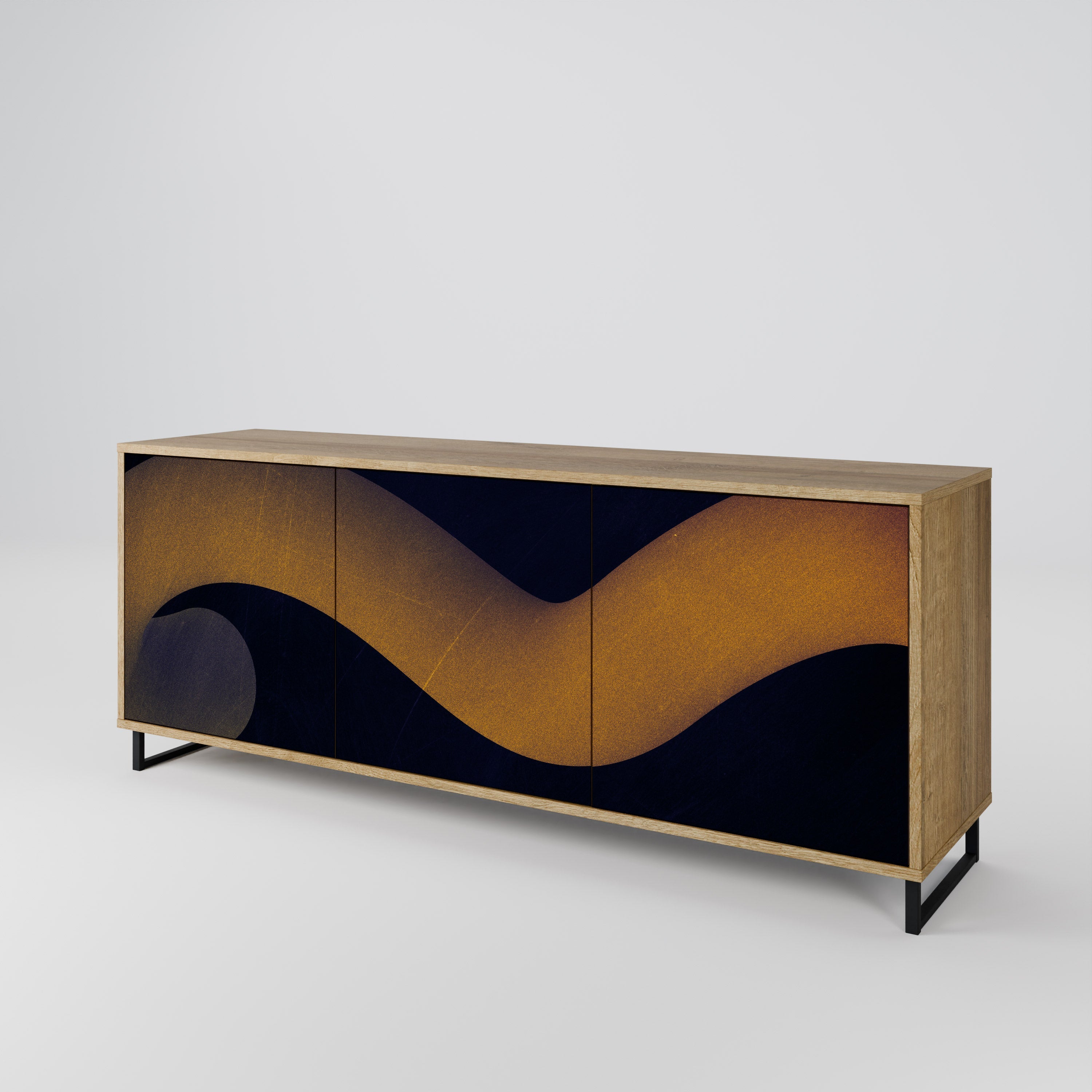 HOLLOW TIME 3-türiges Sideboard in Eichenoptik