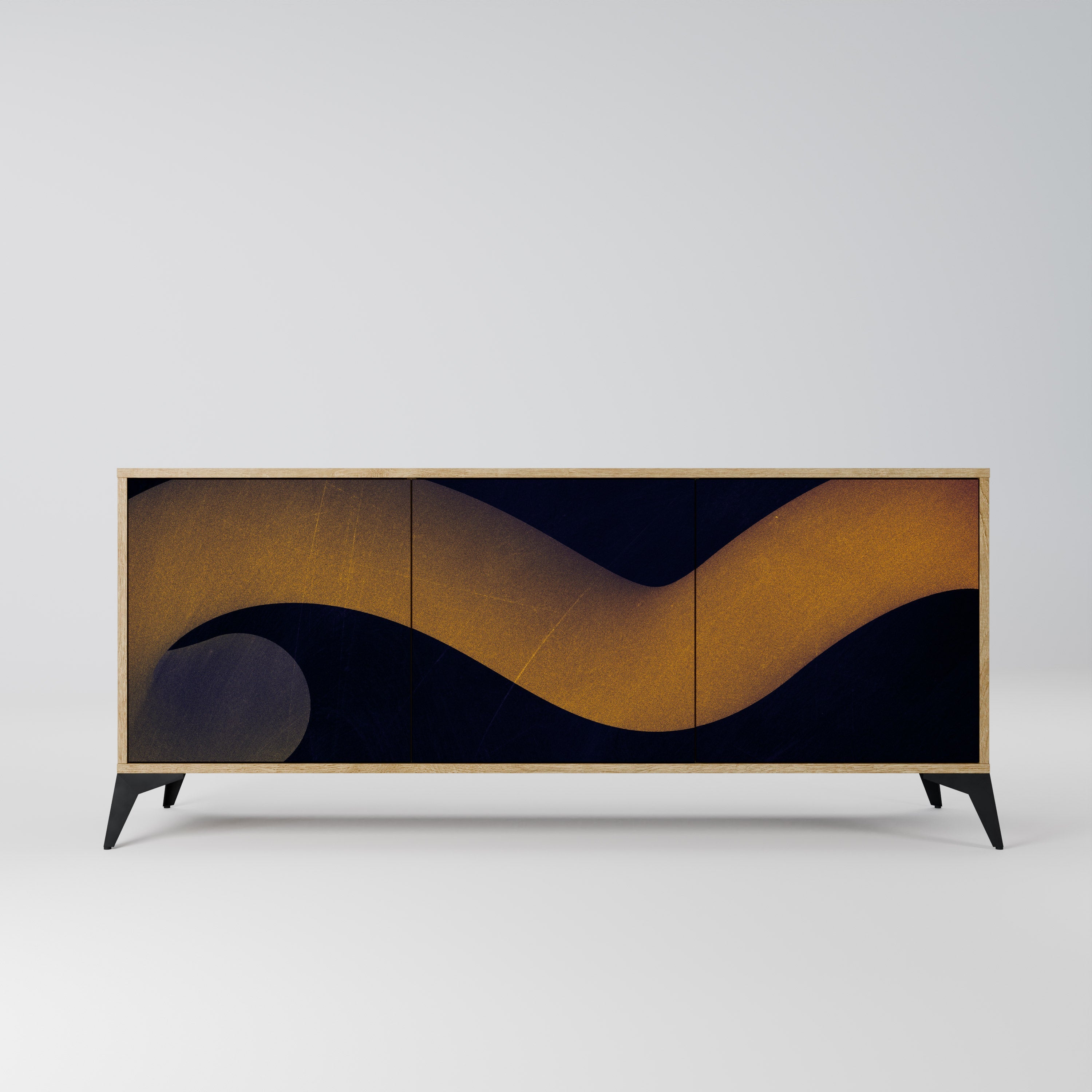 HOLLOW TIME 3-türiges Sideboard in Eichenoptik