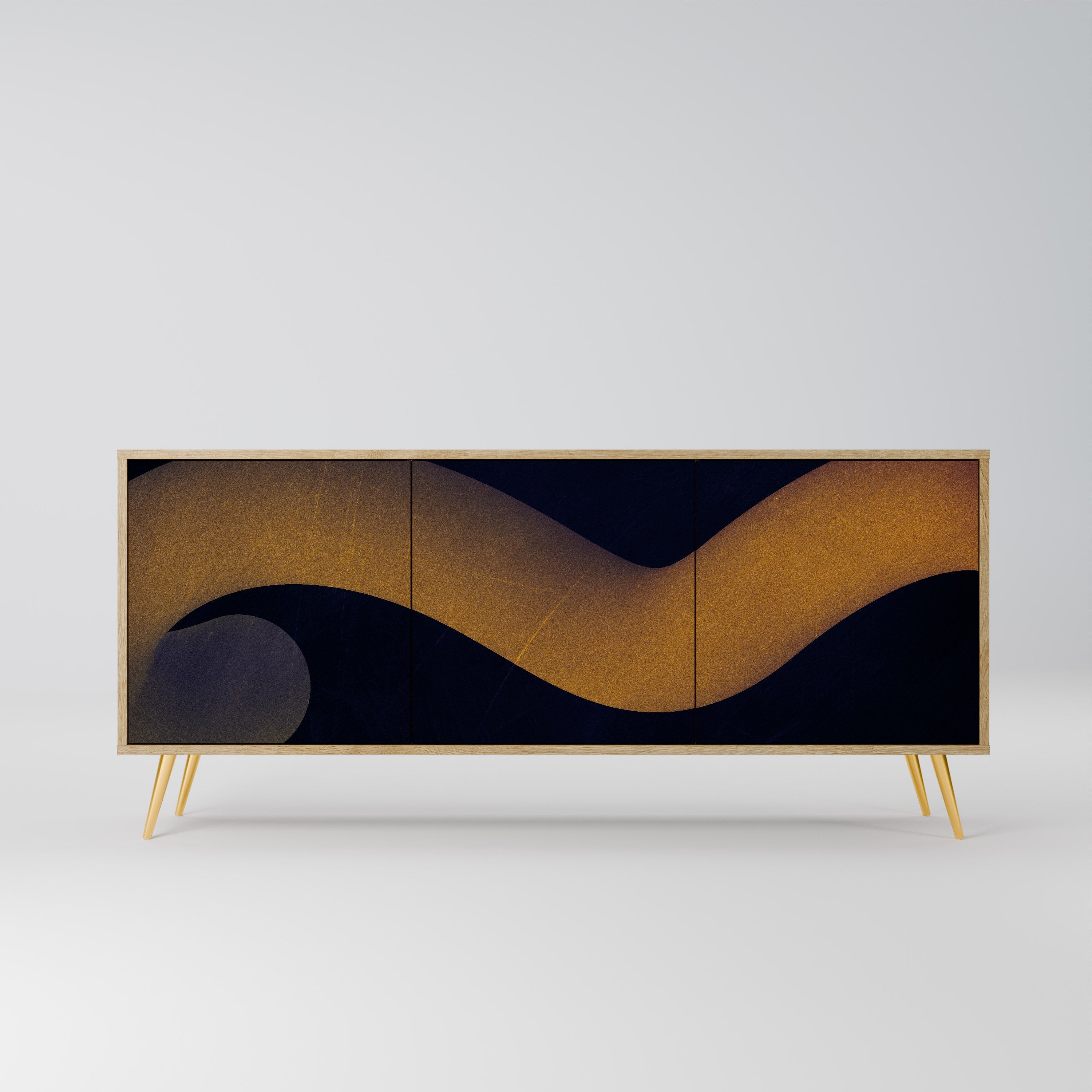 HOLLOW TIME 3-türiges Sideboard in Eichenoptik