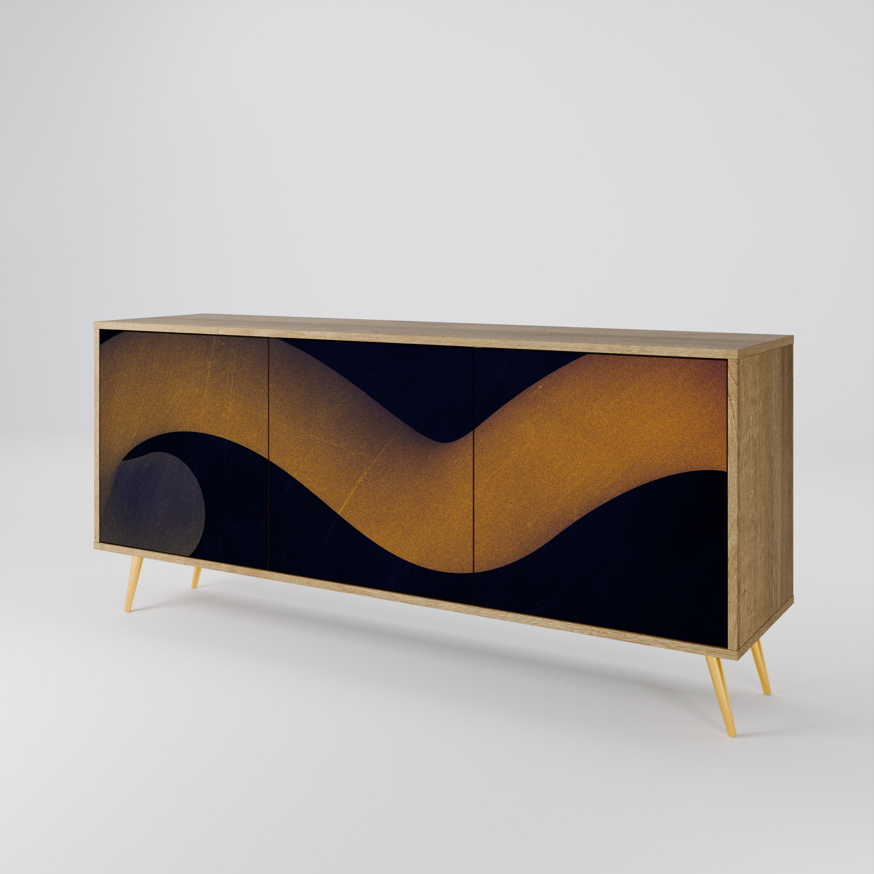 HOLLOW TIME 3-türiges Sideboard in Eichenoptik