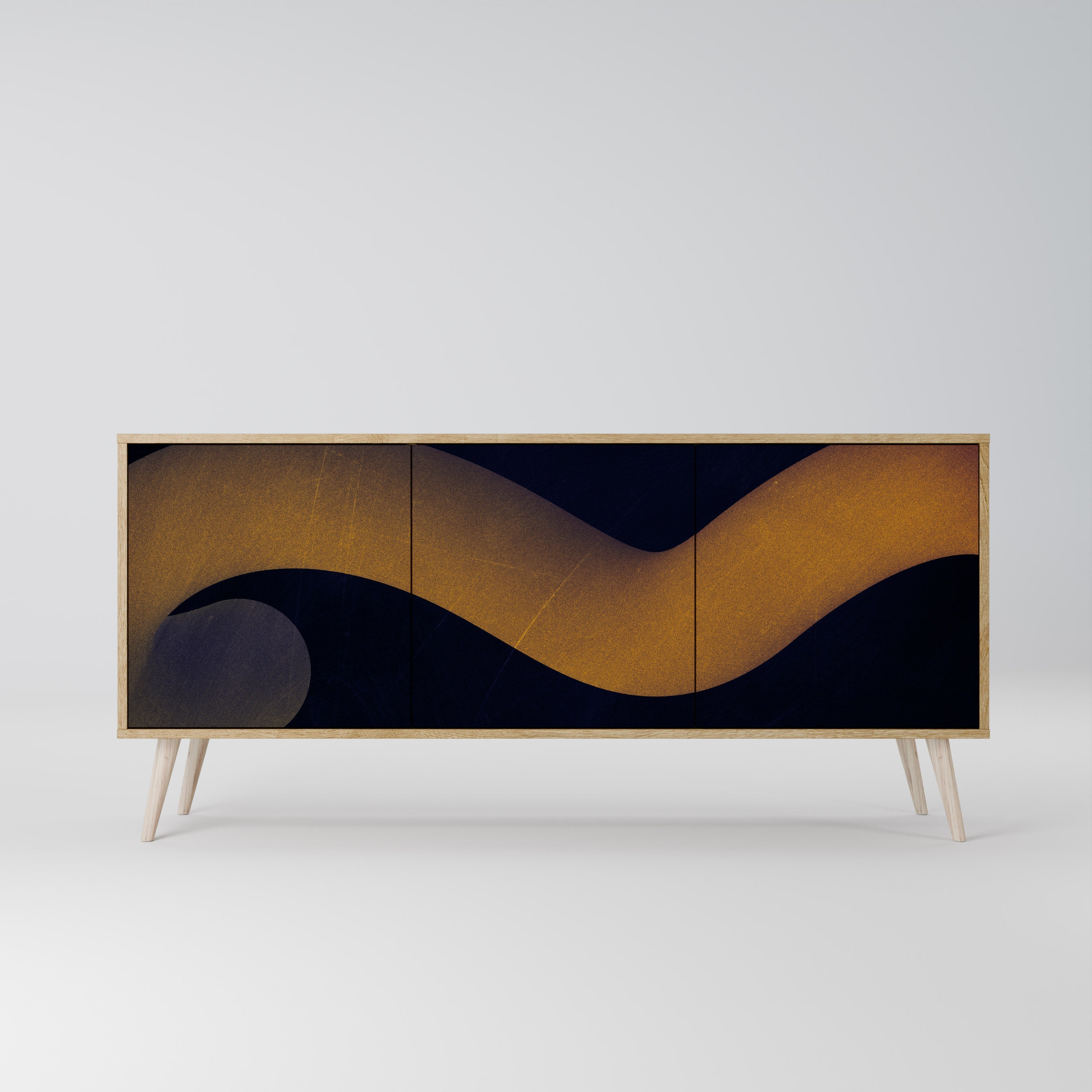 HOLLOW TIME 3-türiges Sideboard in Eichenoptik
