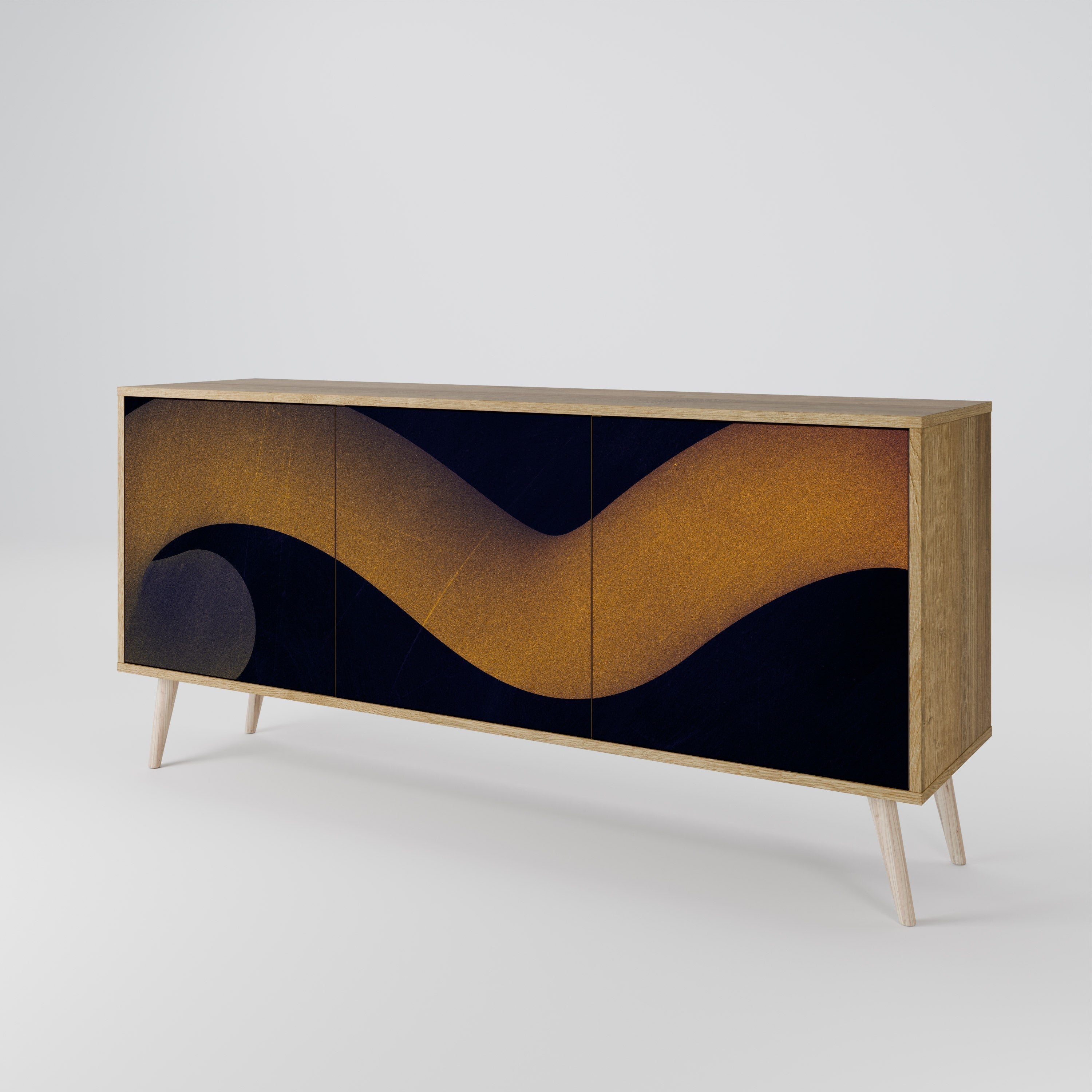 HOLLOW TIME 3-türiges Sideboard in Eichenoptik