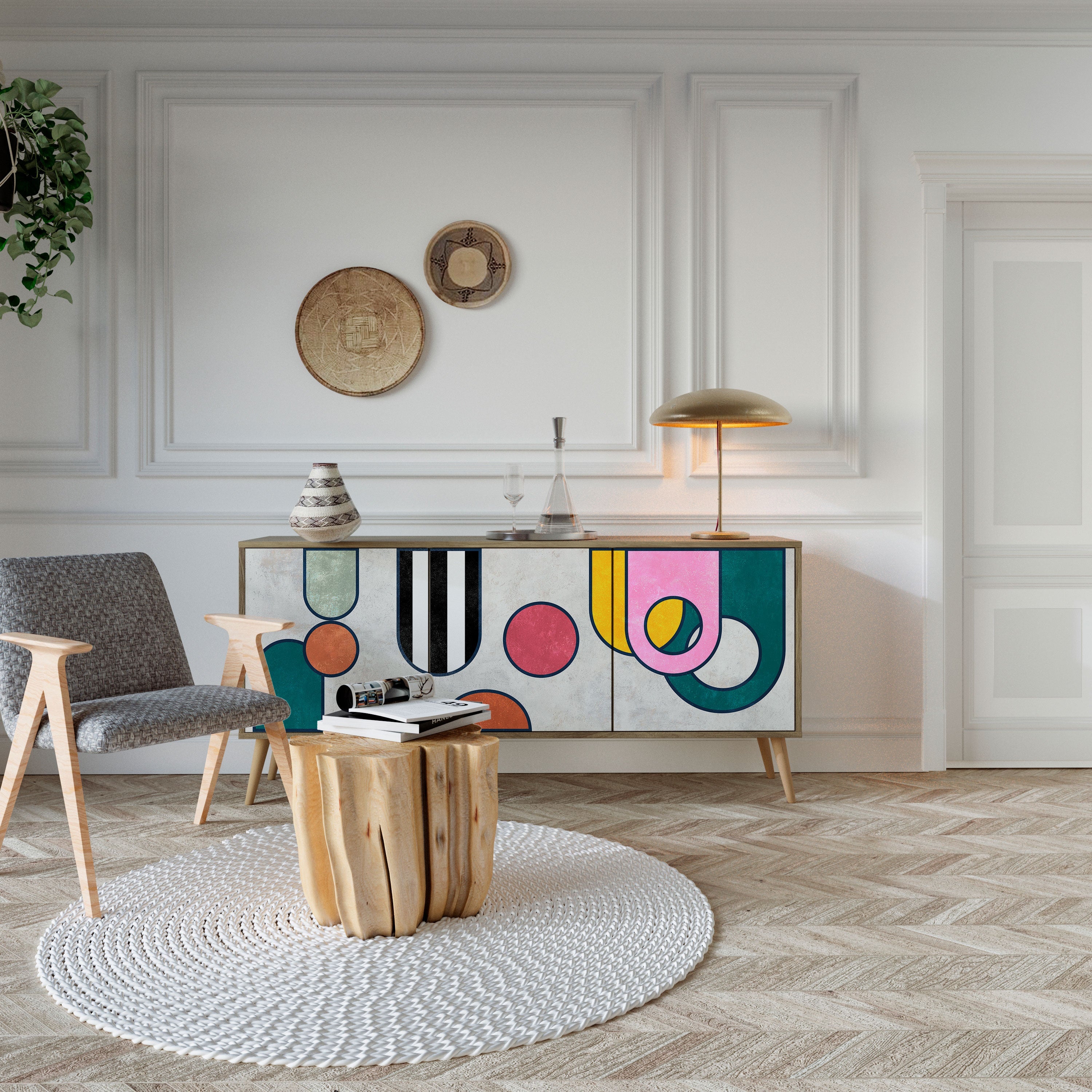 COOL STORY 3-türiges Sideboard in Eichenoptik