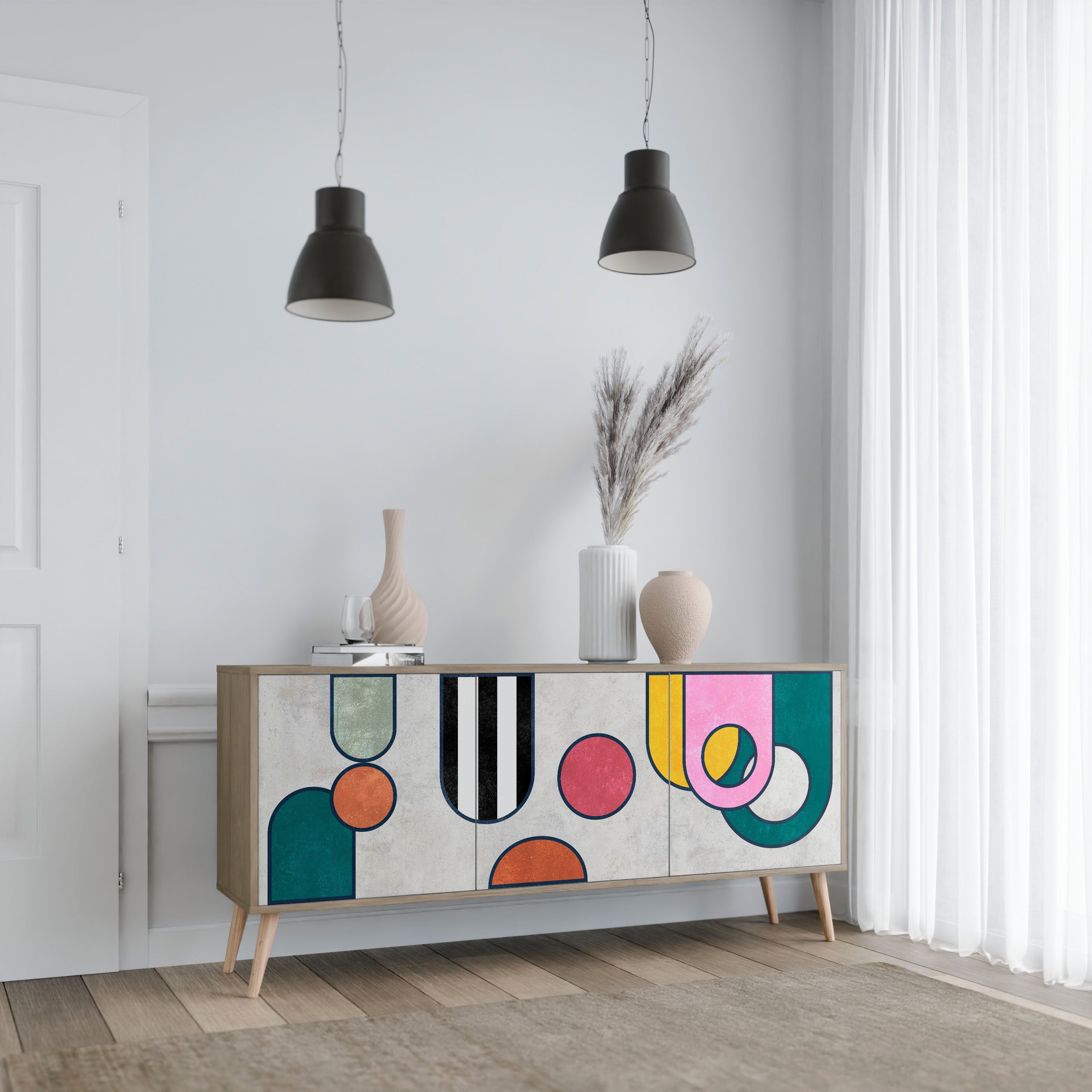 COOL STORY 3-türiges Sideboard in Eichenoptik