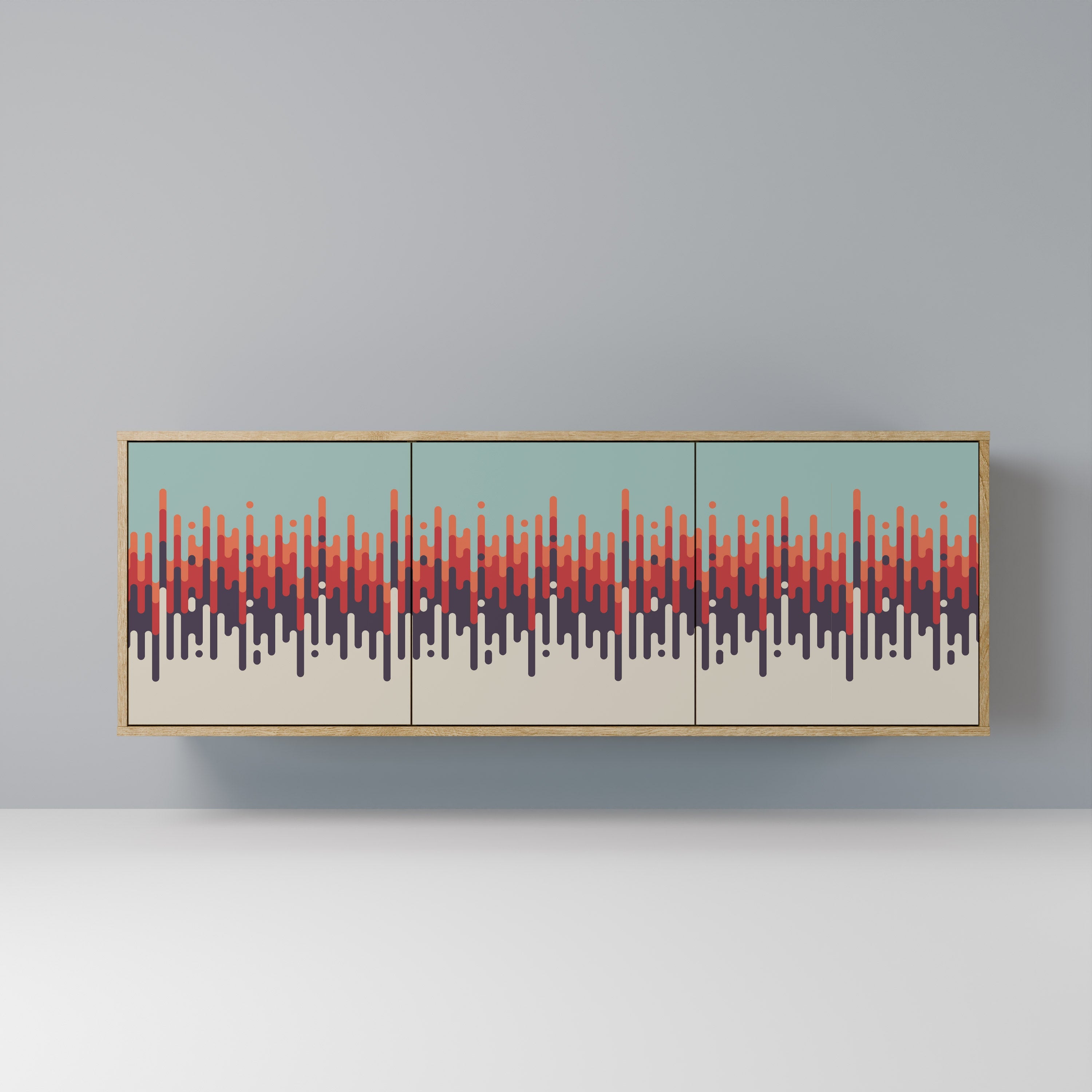 CHROMA CONTOURS 3-türiges Sideboard in Eichenoptik