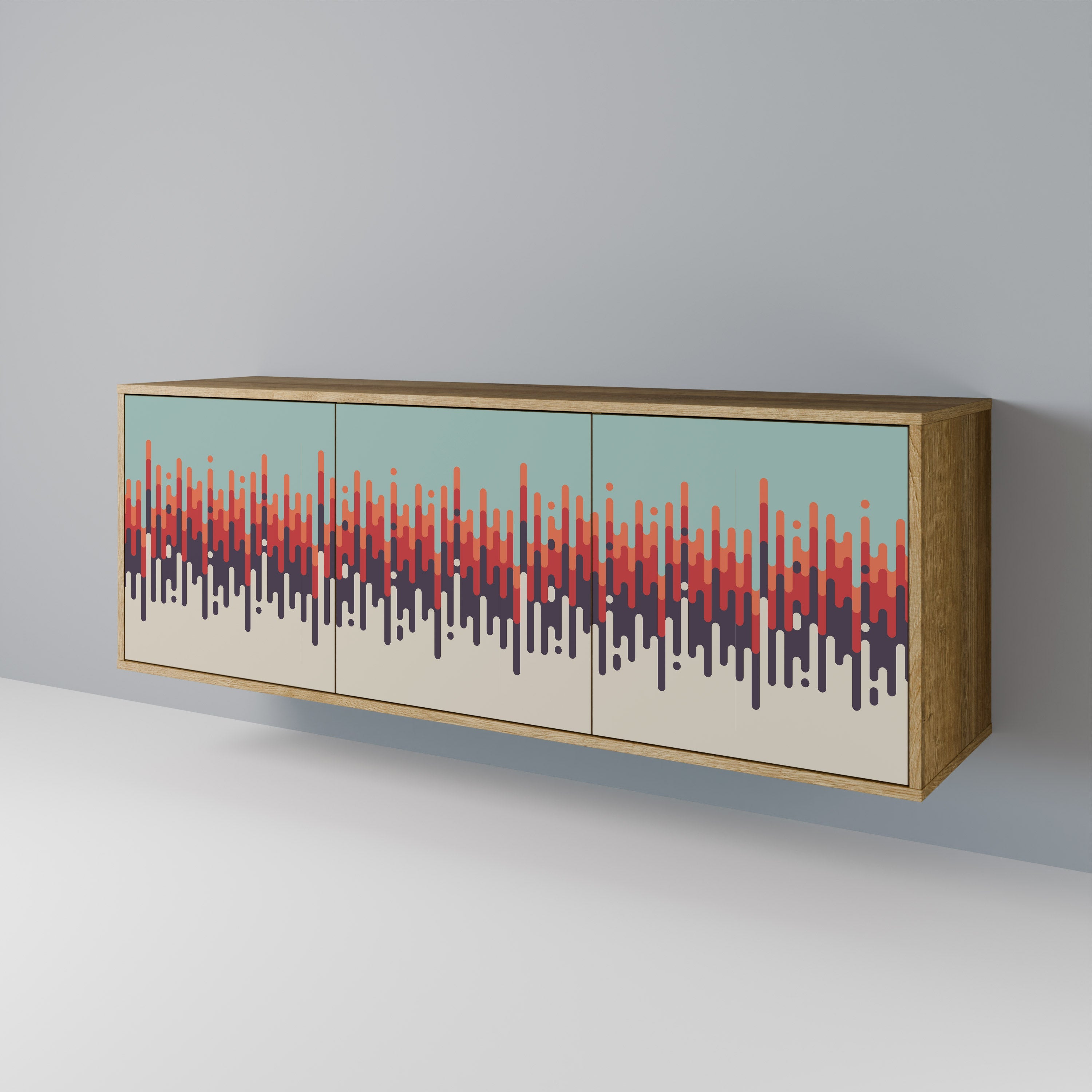 CHROMA CONTOURS 3-türiges Sideboard in Eichenoptik