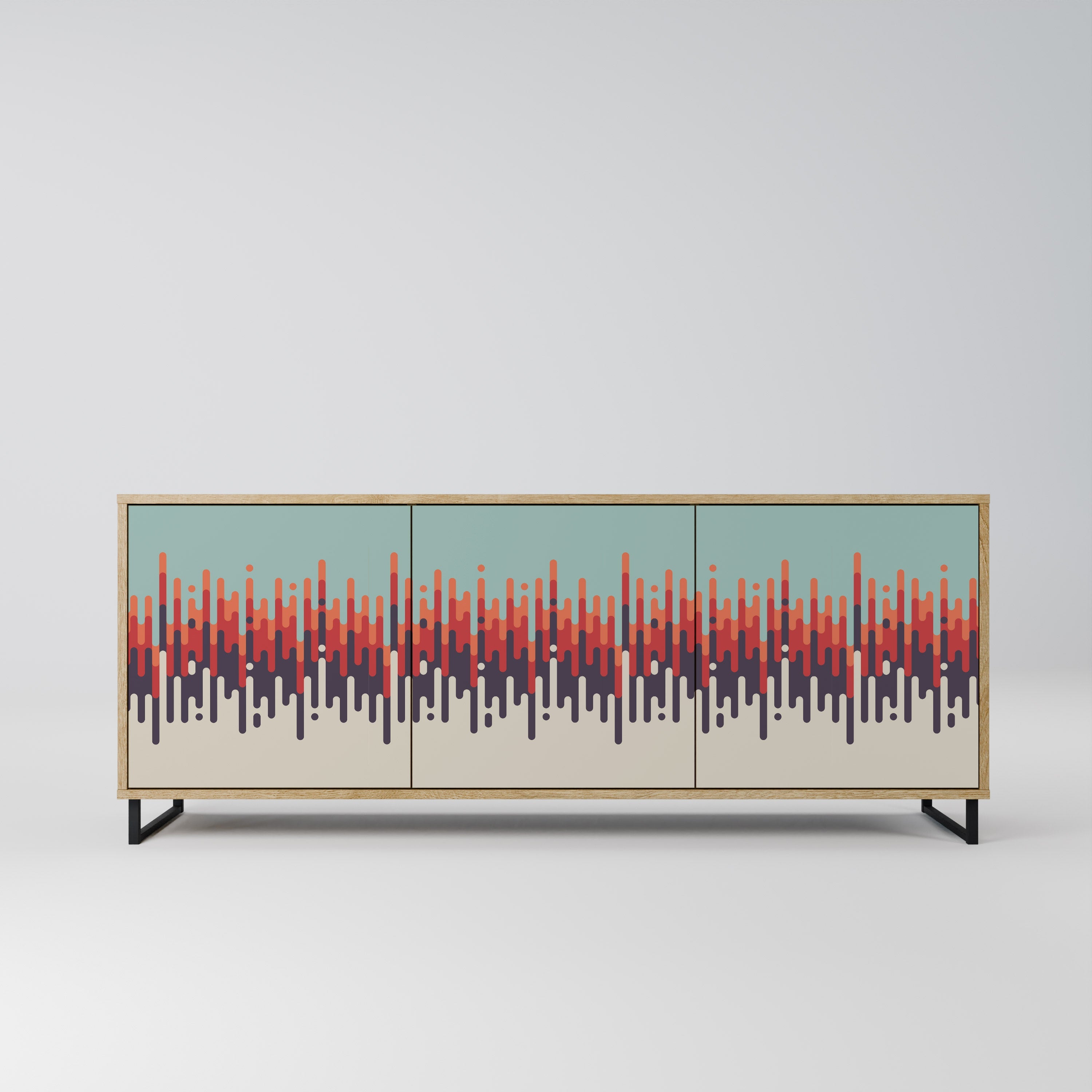 CHROMA CONTOURS 3-türiges Sideboard in Eichenoptik