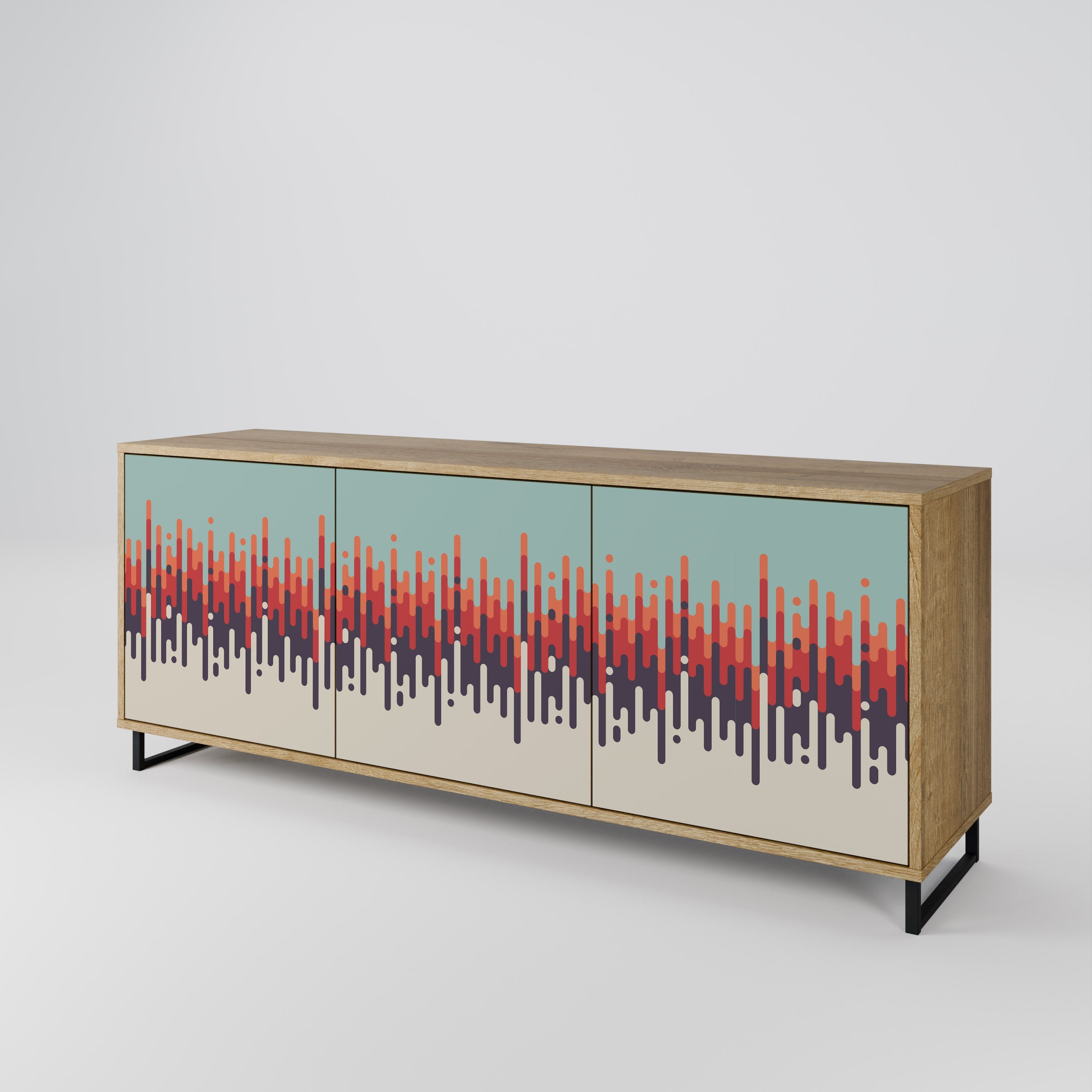 CHROMA CONTOURS 3-türiges Sideboard in Eichenoptik