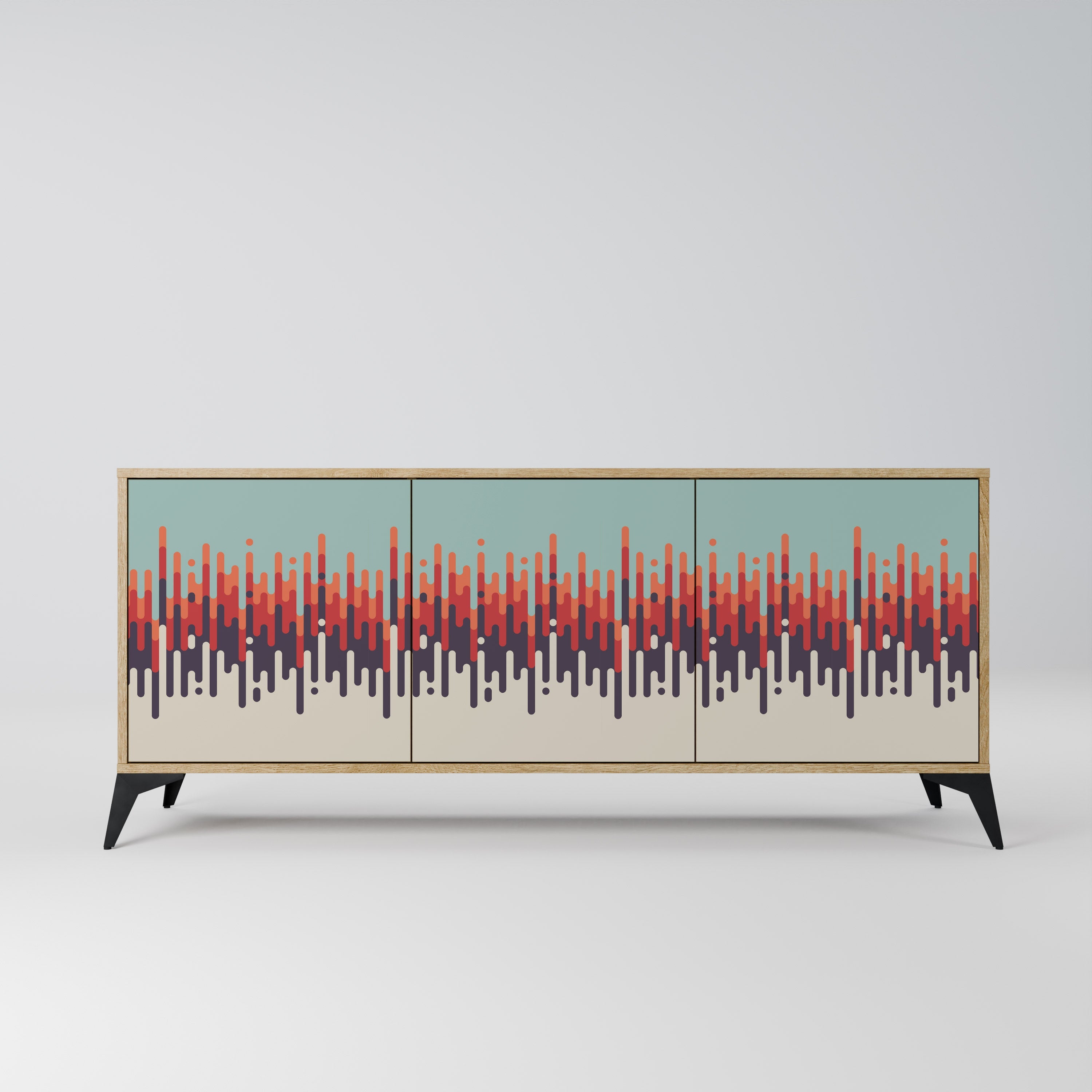 CHROMA CONTOURS 3-türiges Sideboard in Eichenoptik