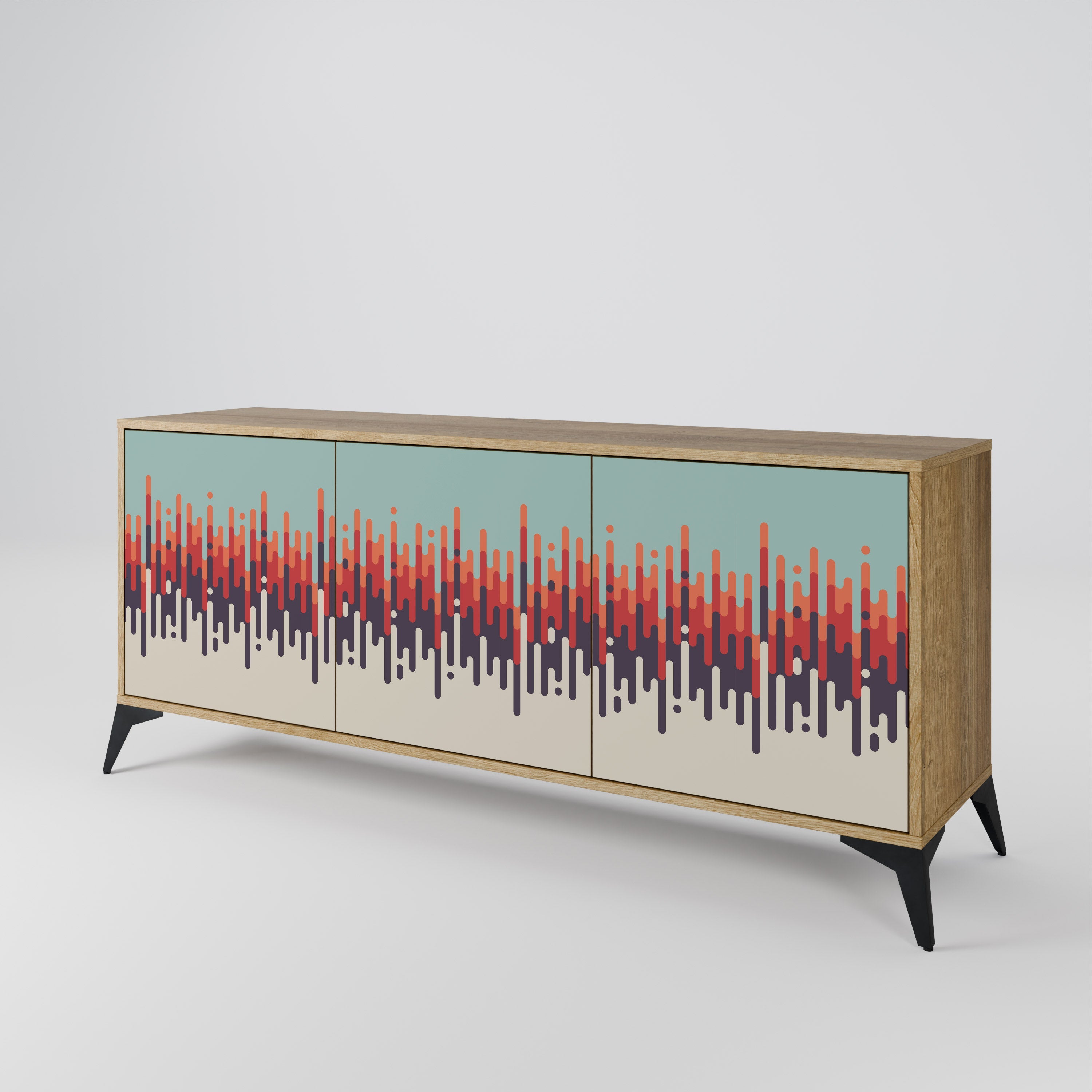 CHROMA CONTOURS 3-türiges Sideboard in Eichenoptik