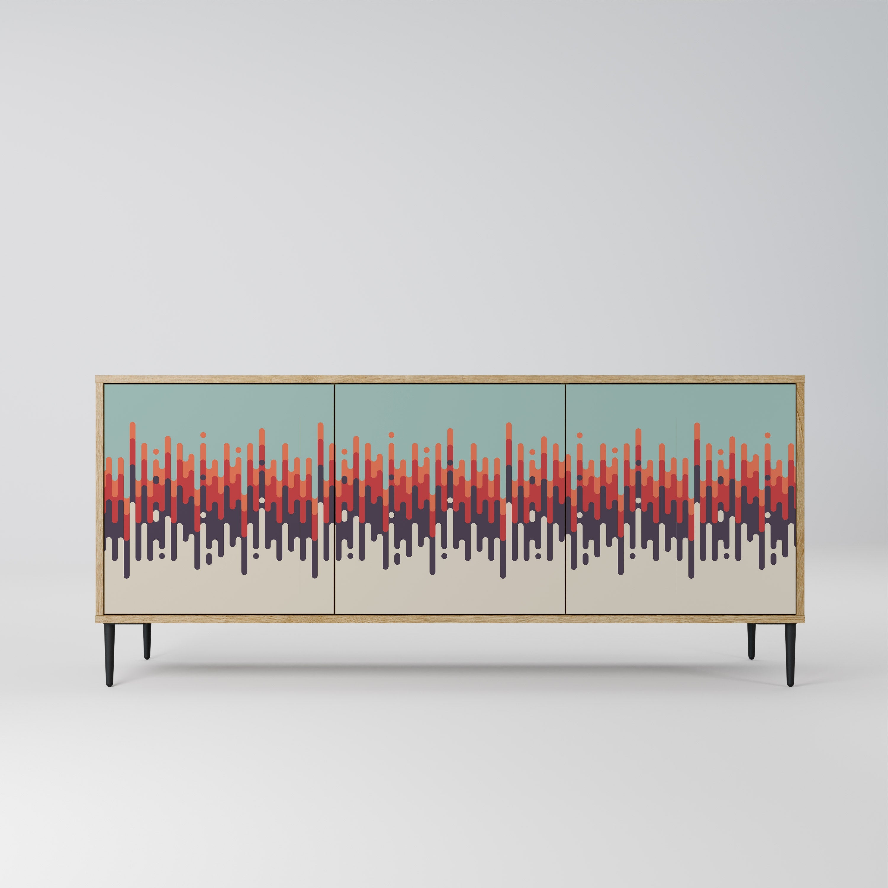 CHROMA CONTOURS 3-türiges Sideboard in Eichenoptik