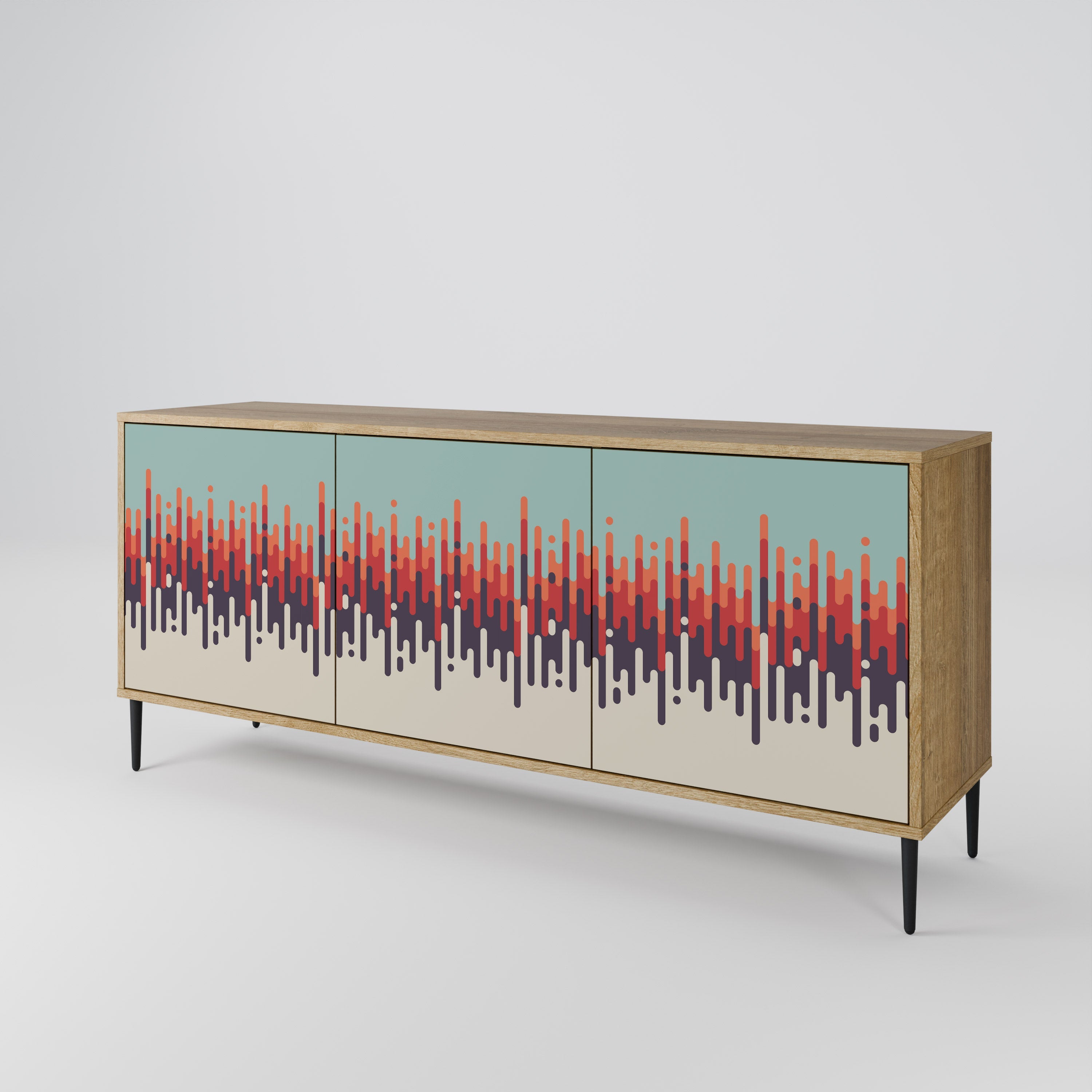 CHROMA CONTOURS 3-türiges Sideboard in Eichenoptik