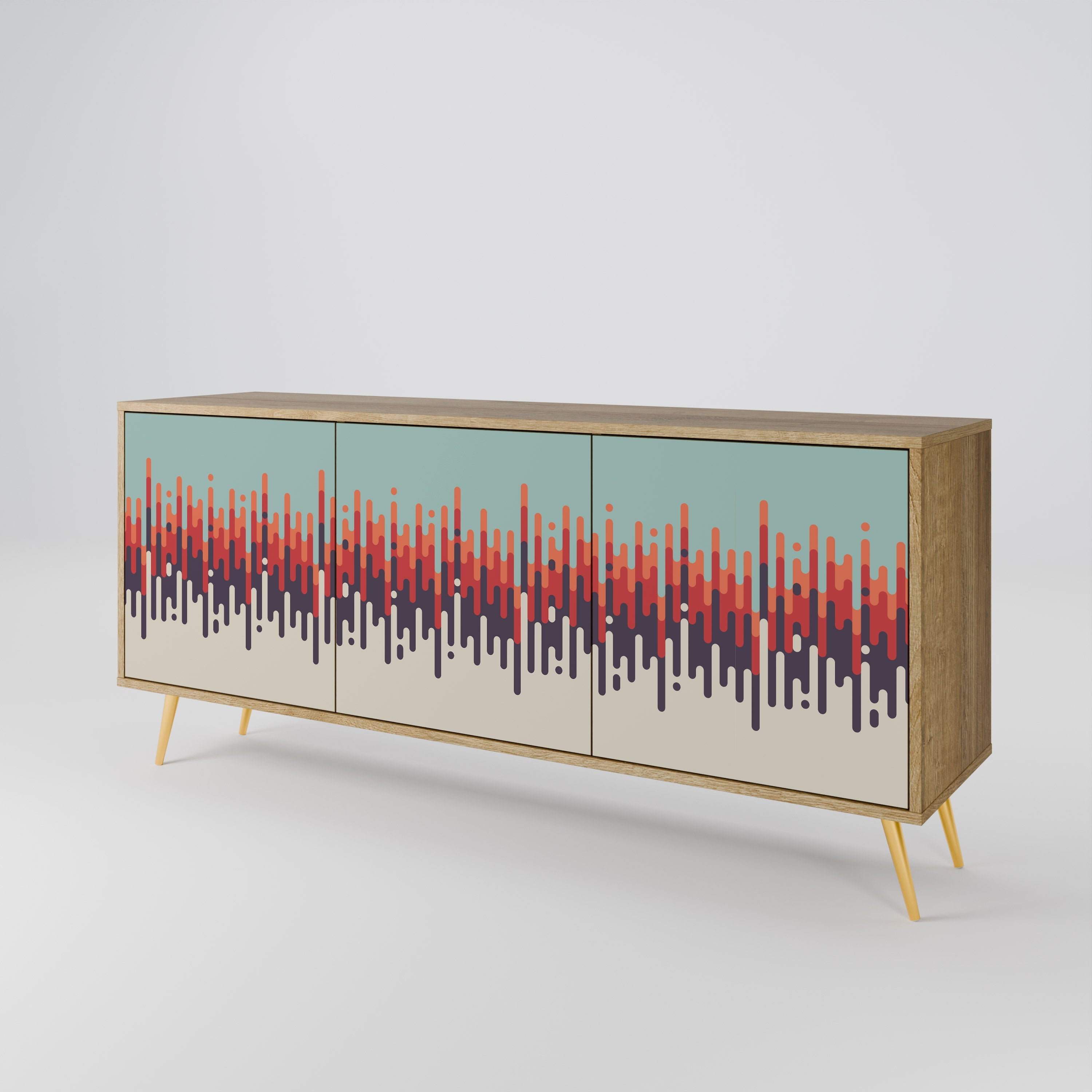 CHROMA CONTOURS 3-türiges Sideboard in Eichenoptik