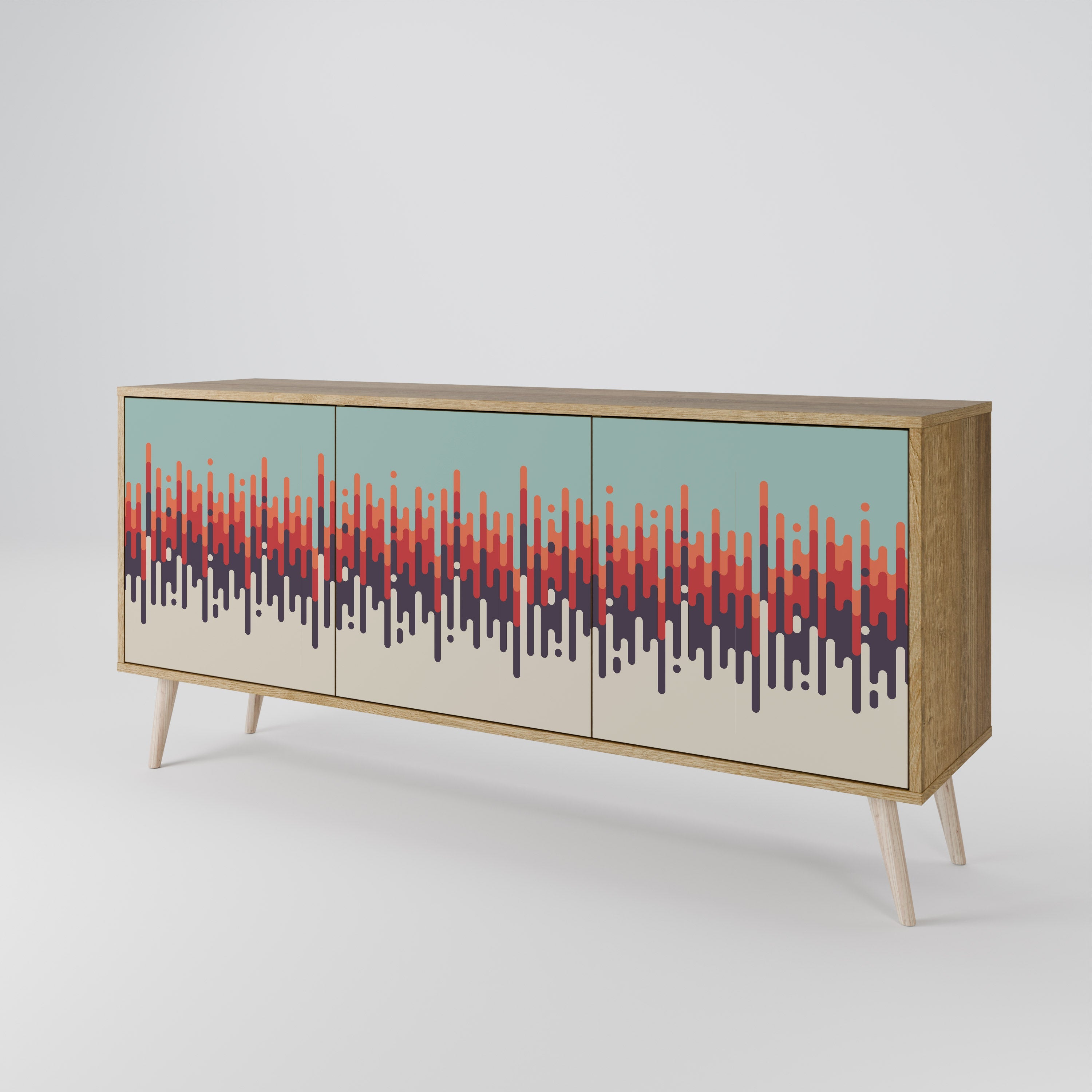 CHROMA CONTOURS 3-türiges Sideboard in Eichenoptik