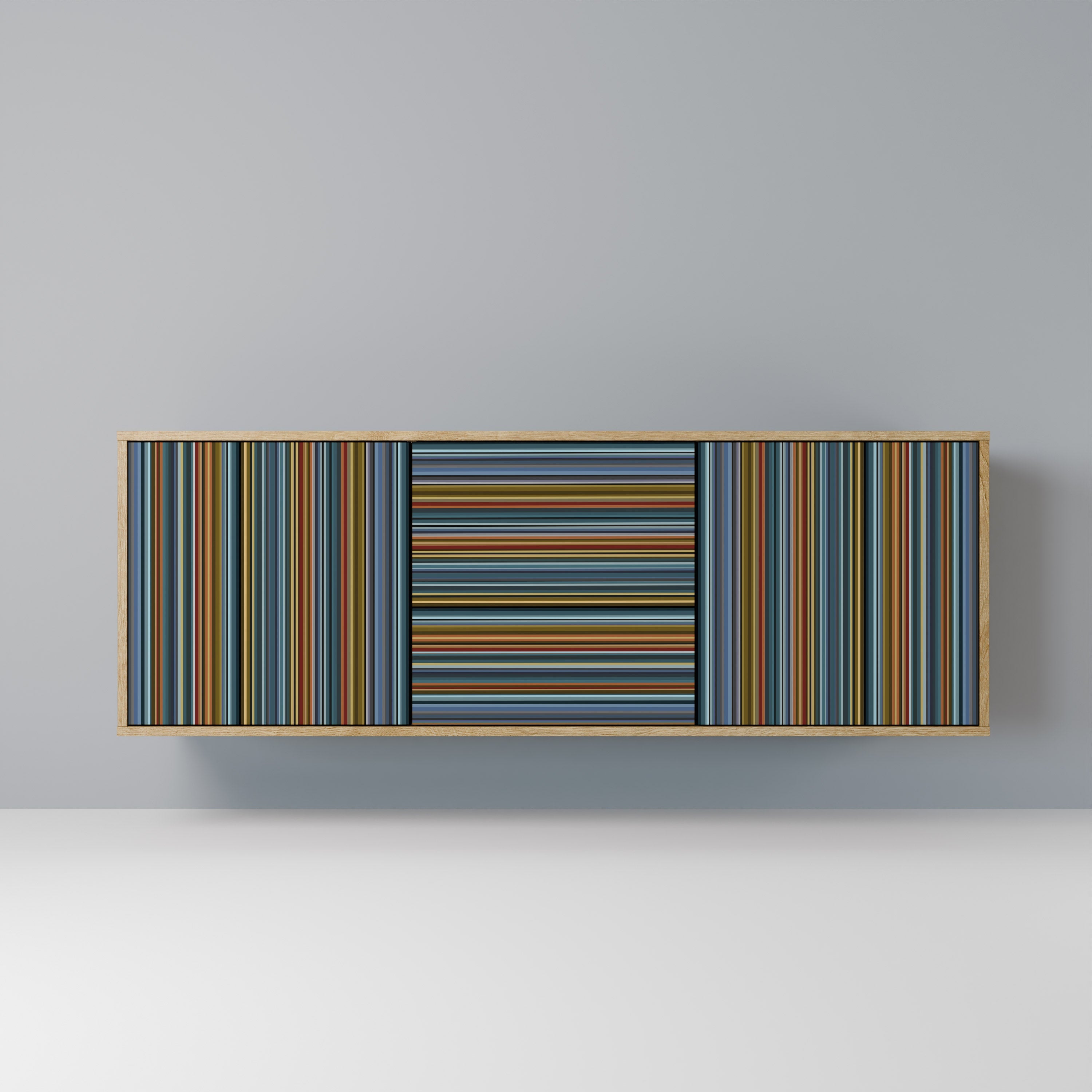LINEOUT SPECTRUM 3-türiges Sideboard in Eichenoptik