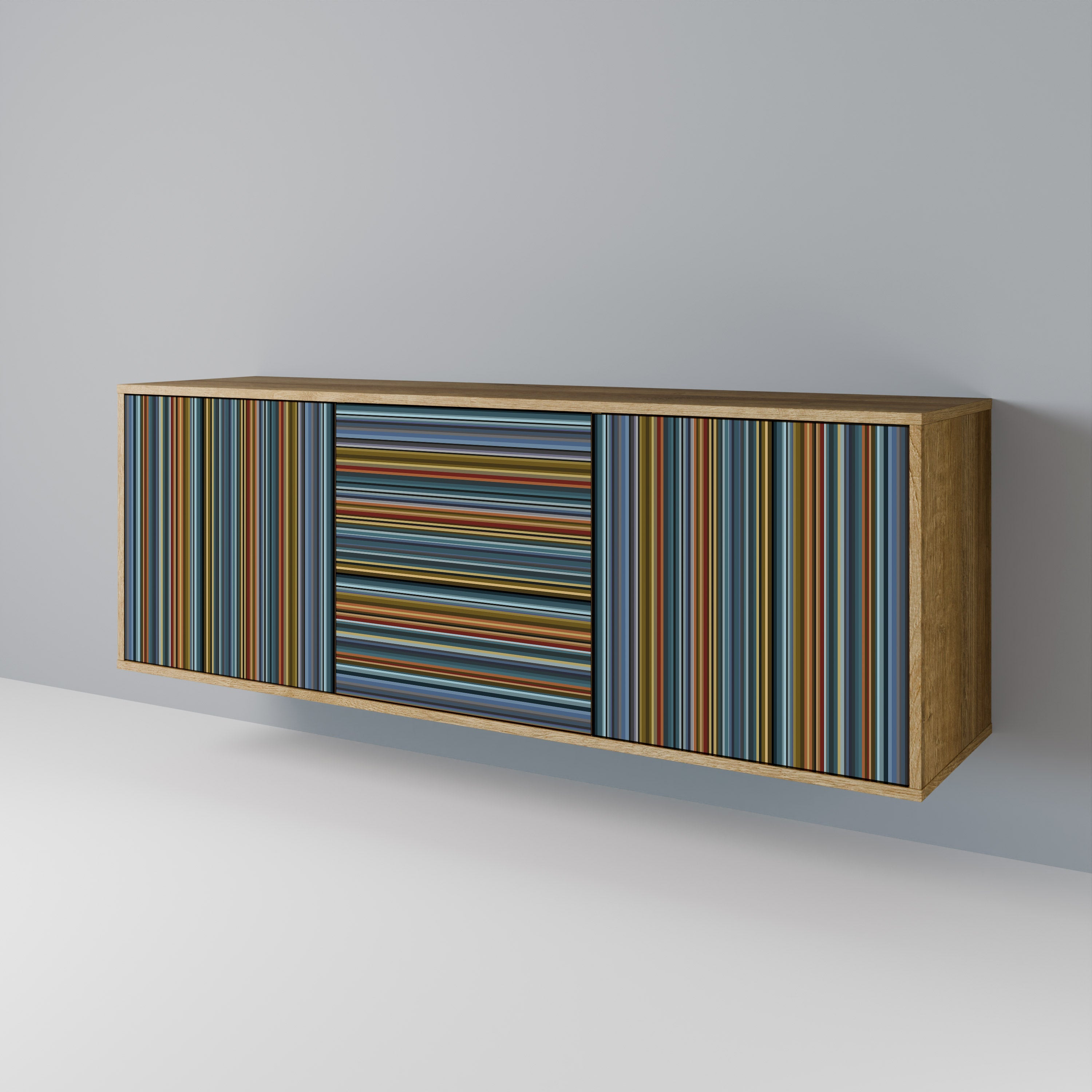 LINEOUT SPECTRUM 3-türiges Sideboard in Eichenoptik