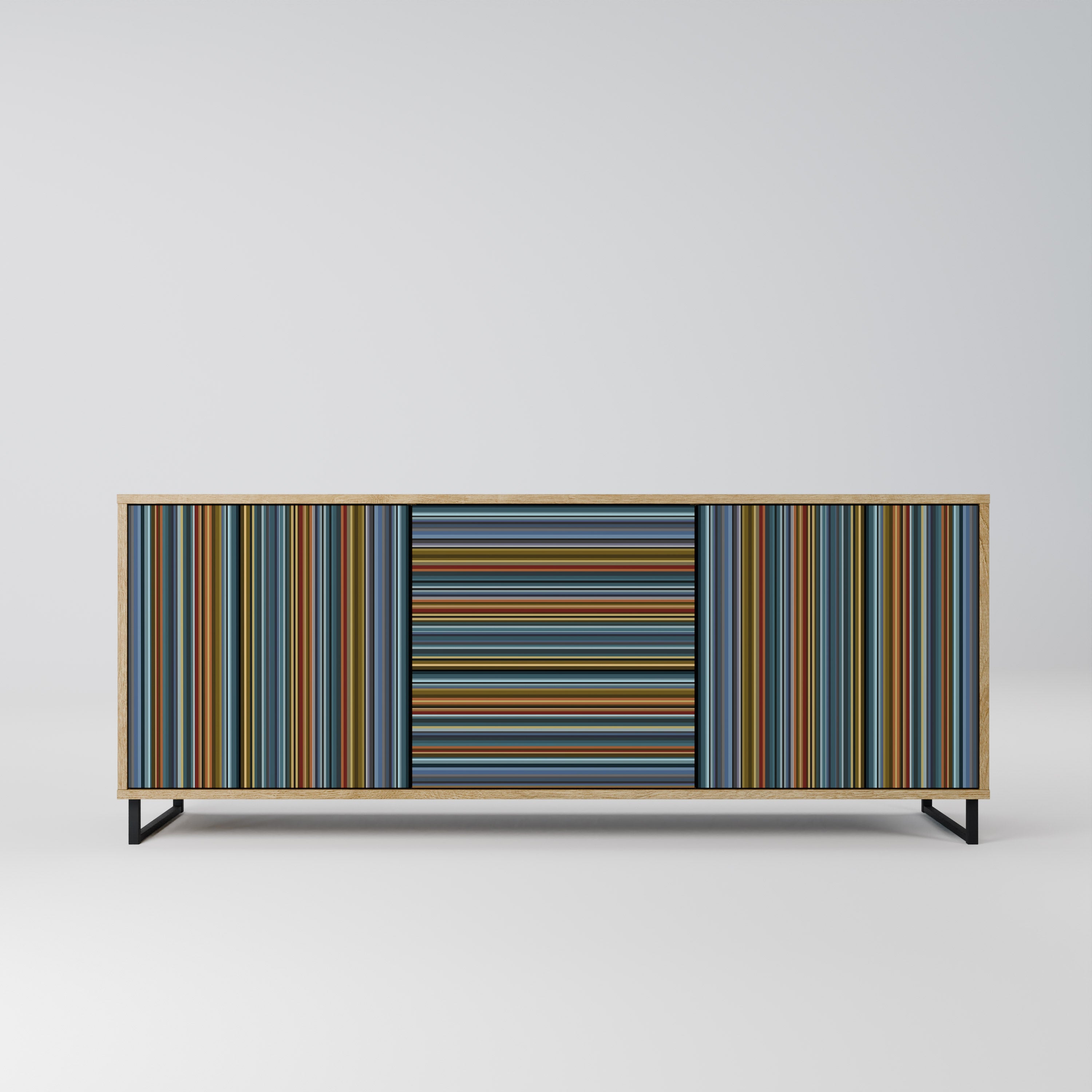 LINEOUT SPECTRUM 3-türiges Sideboard in Eichenoptik