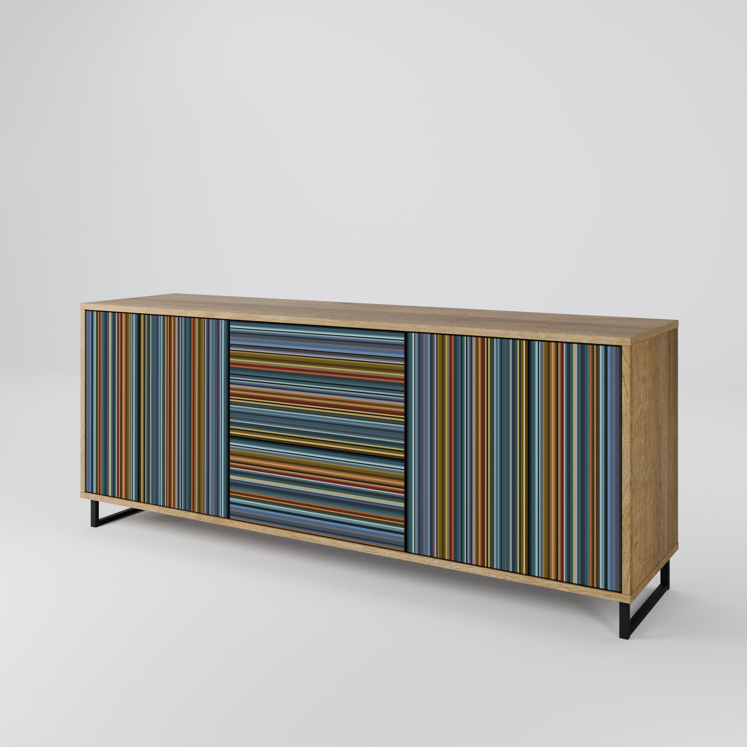 LINEOUT SPECTRUM 3-türiges Sideboard in Eichenoptik