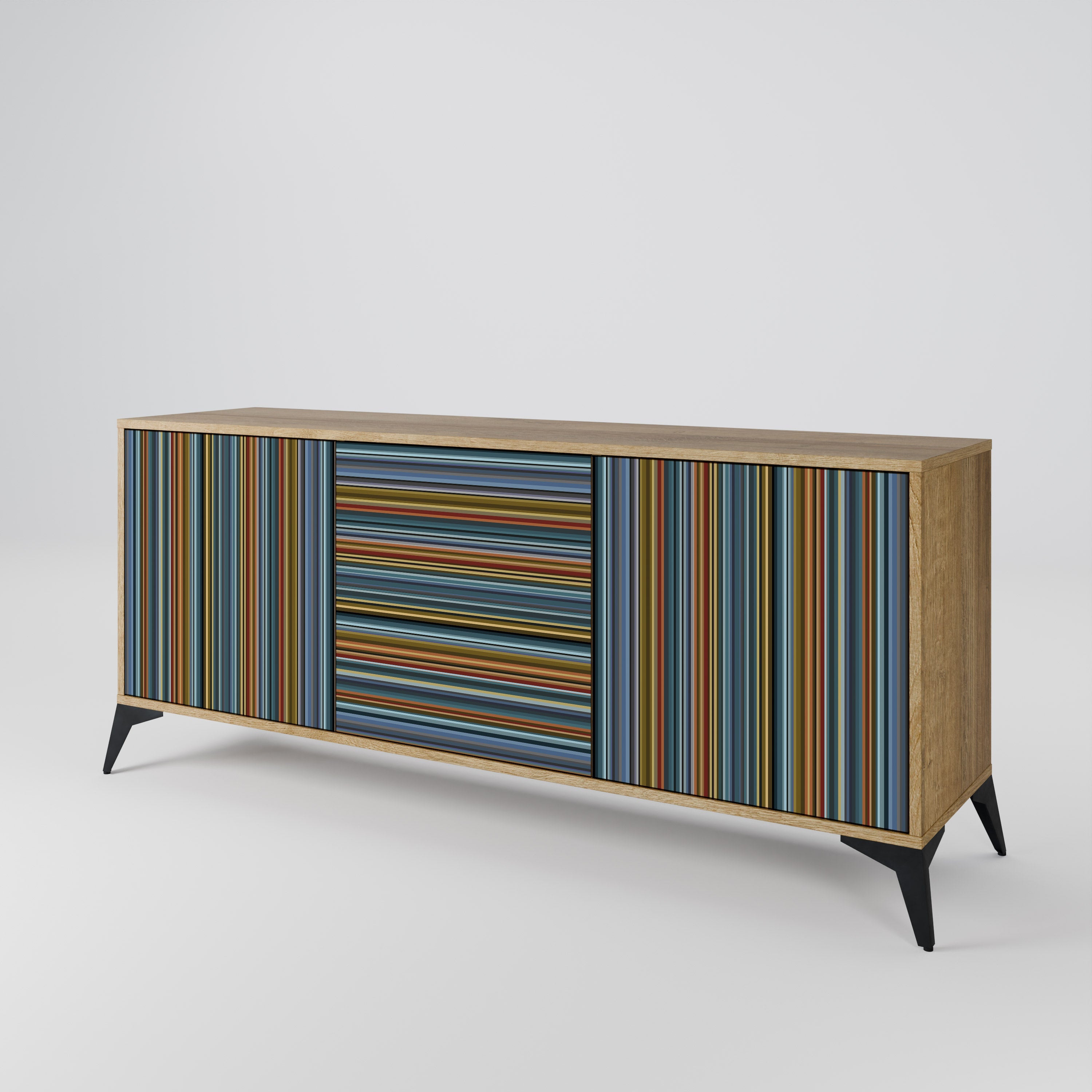 LINEOUT SPECTRUM 3-türiges Sideboard in Eichenoptik