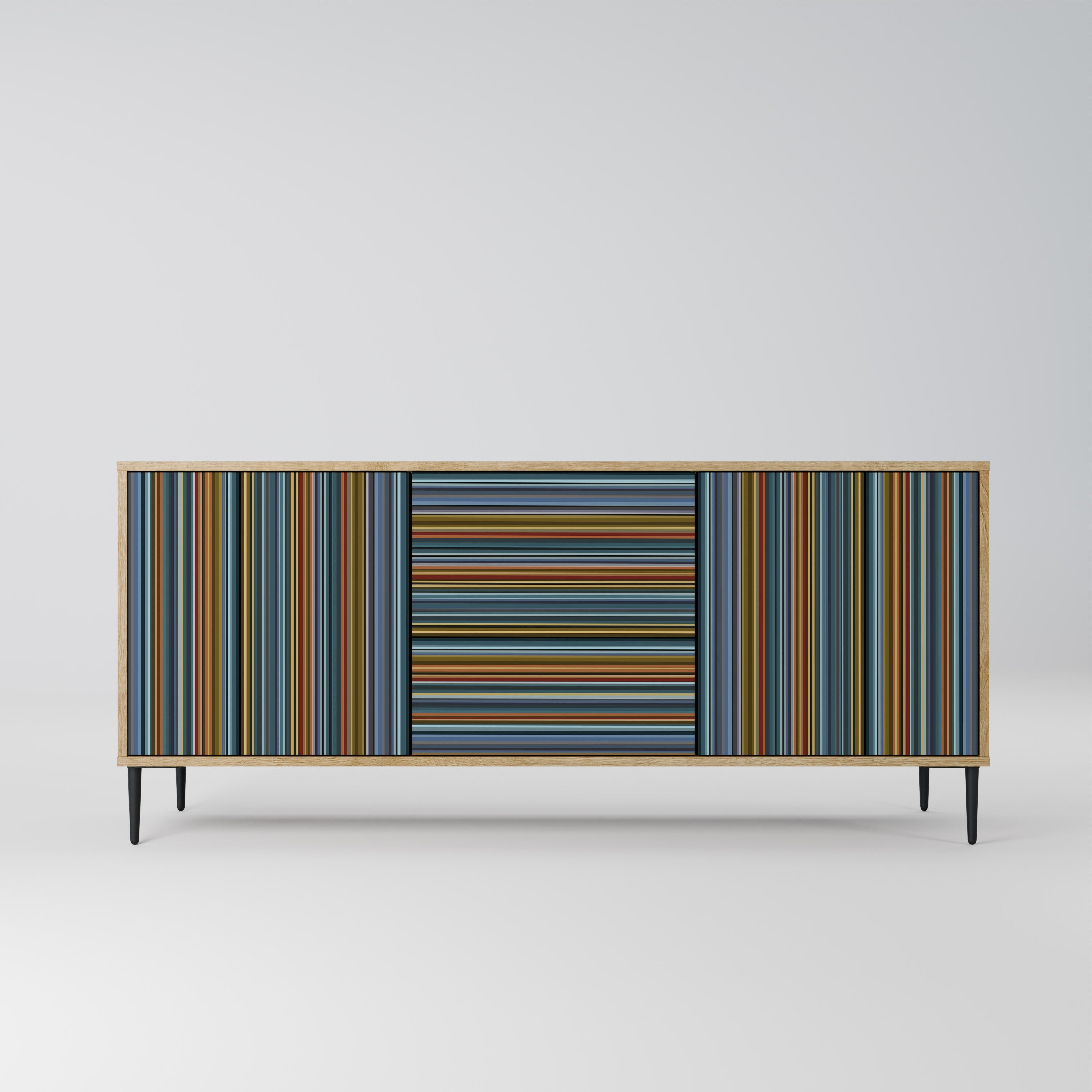 LINEOUT SPECTRUM 3-türiges Sideboard in Eichenoptik