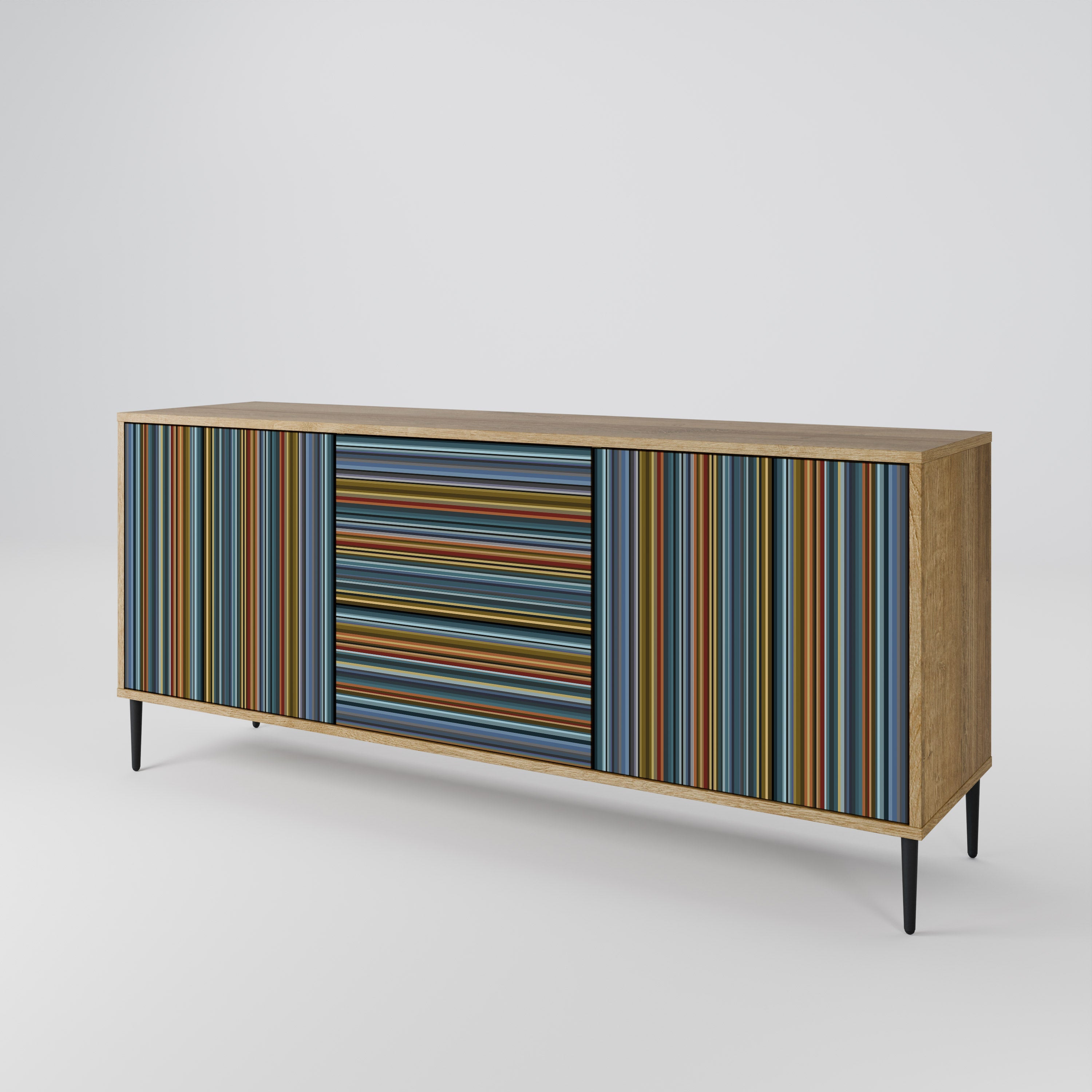LINEOUT SPECTRUM 3-türiges Sideboard in Eichenoptik