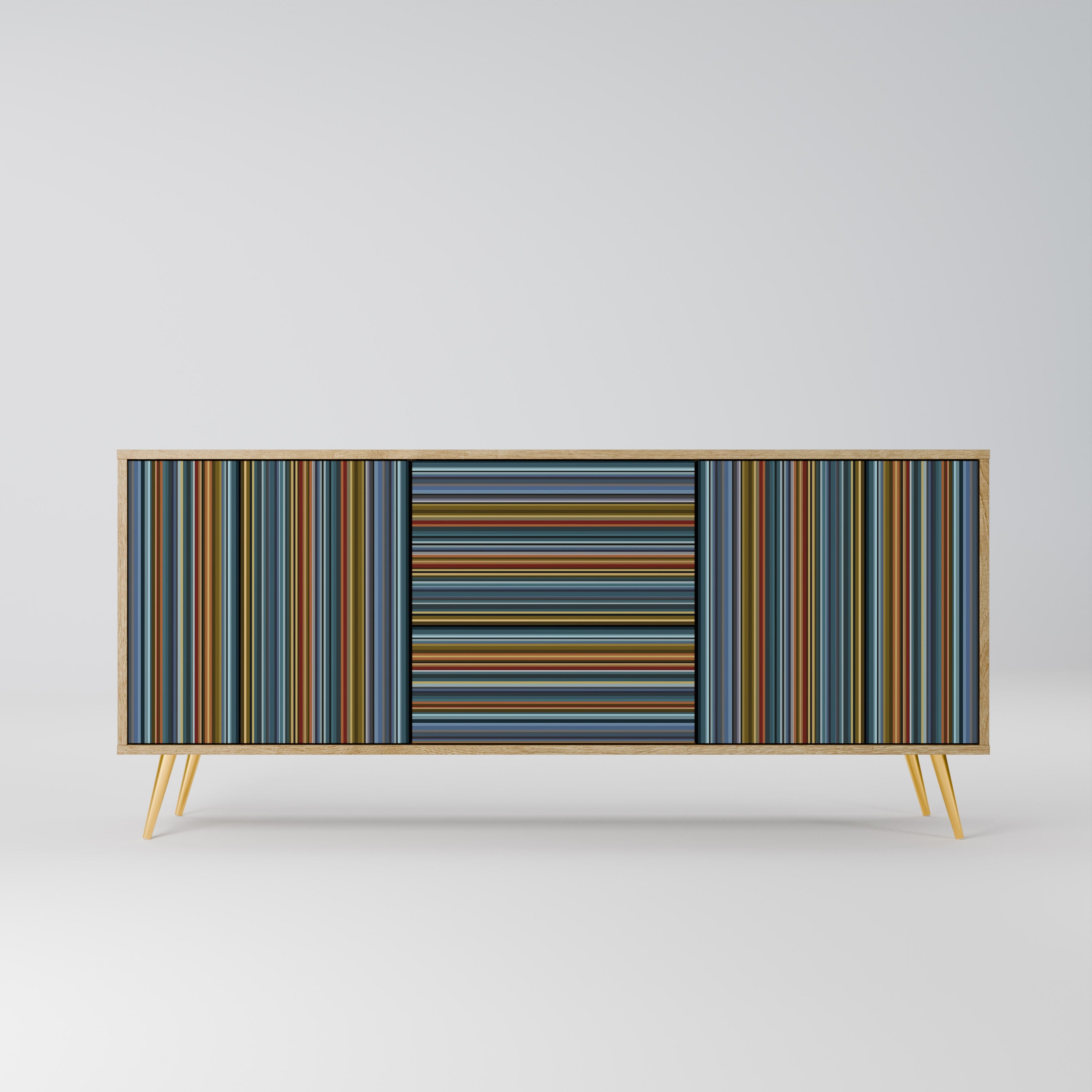 LINEOUT SPECTRUM 3-türiges Sideboard in Eichenoptik