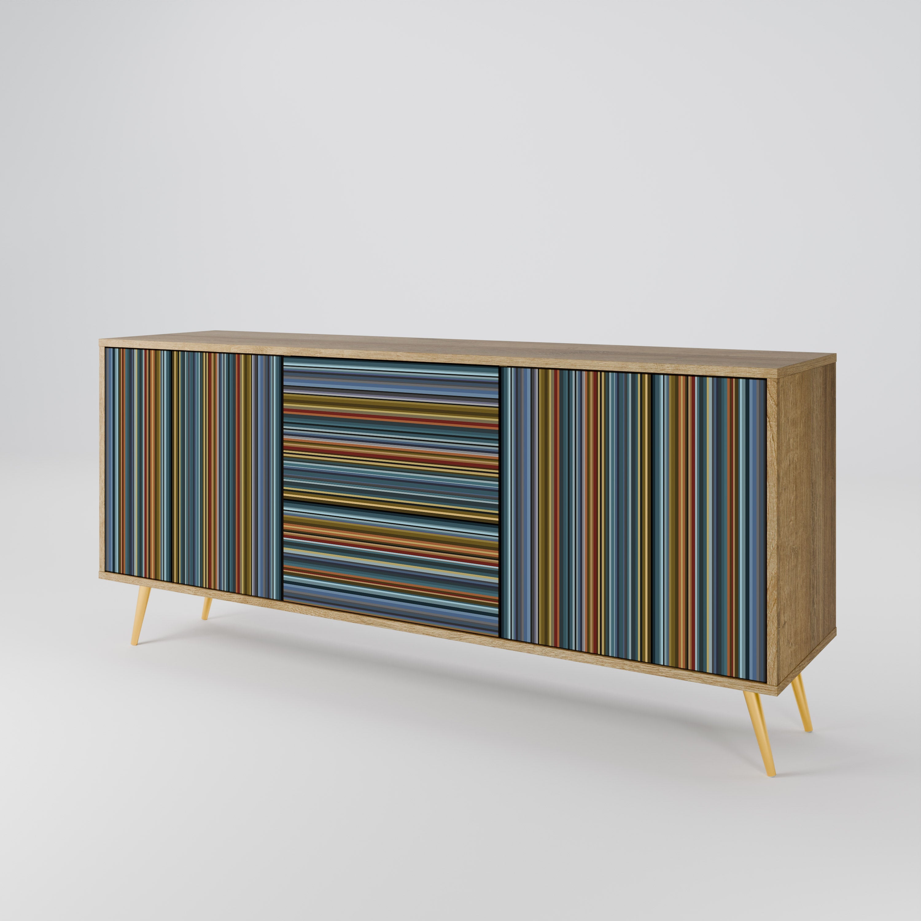 LINEOUT SPECTRUM 3-türiges Sideboard in Eichenoptik