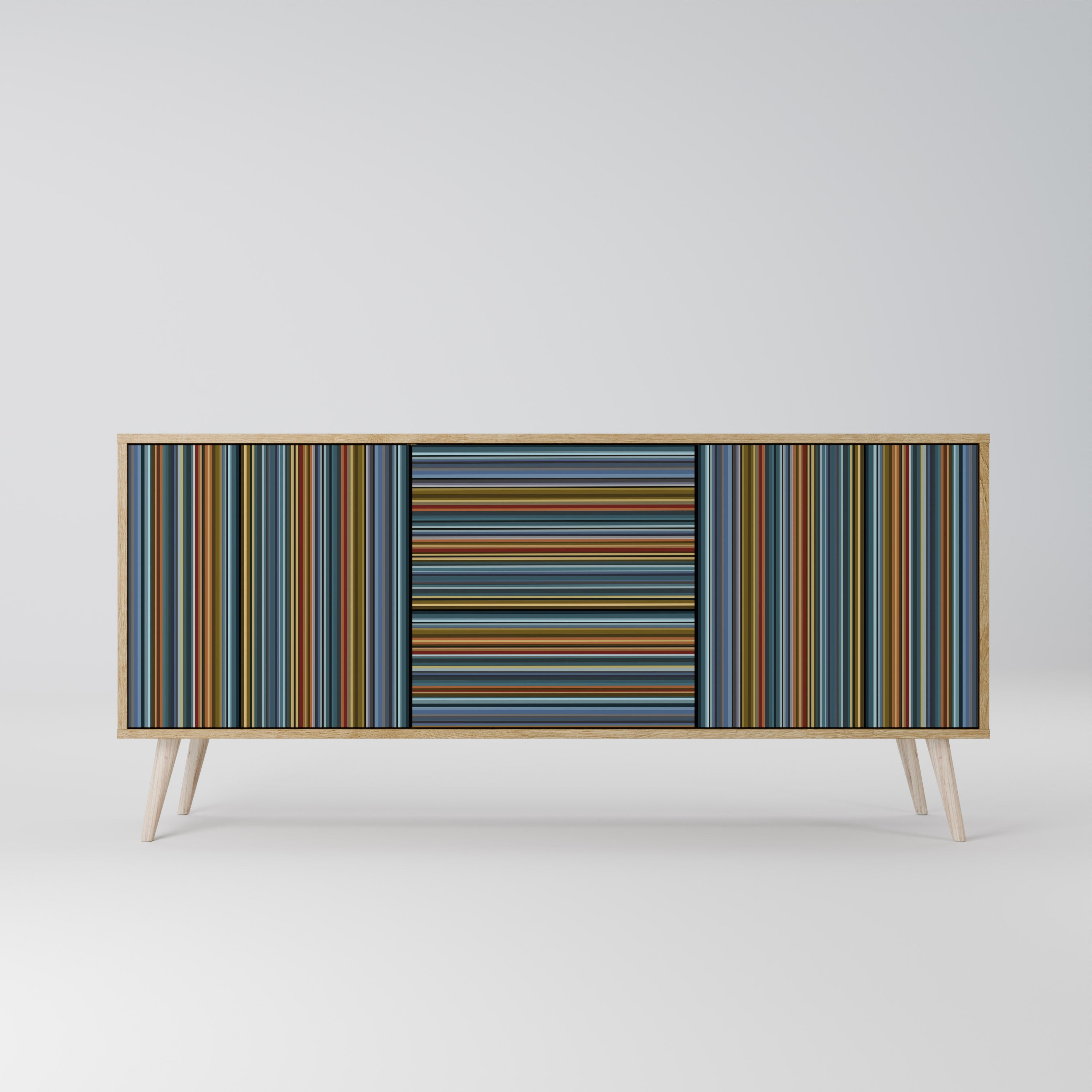 LINEOUT SPECTRUM 3-türiges Sideboard in Eichenoptik