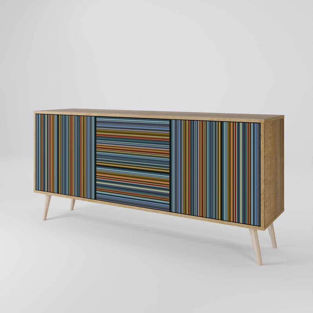 LINEOUT SPECTRUM 3-türiges Sideboard in Eichenoptik