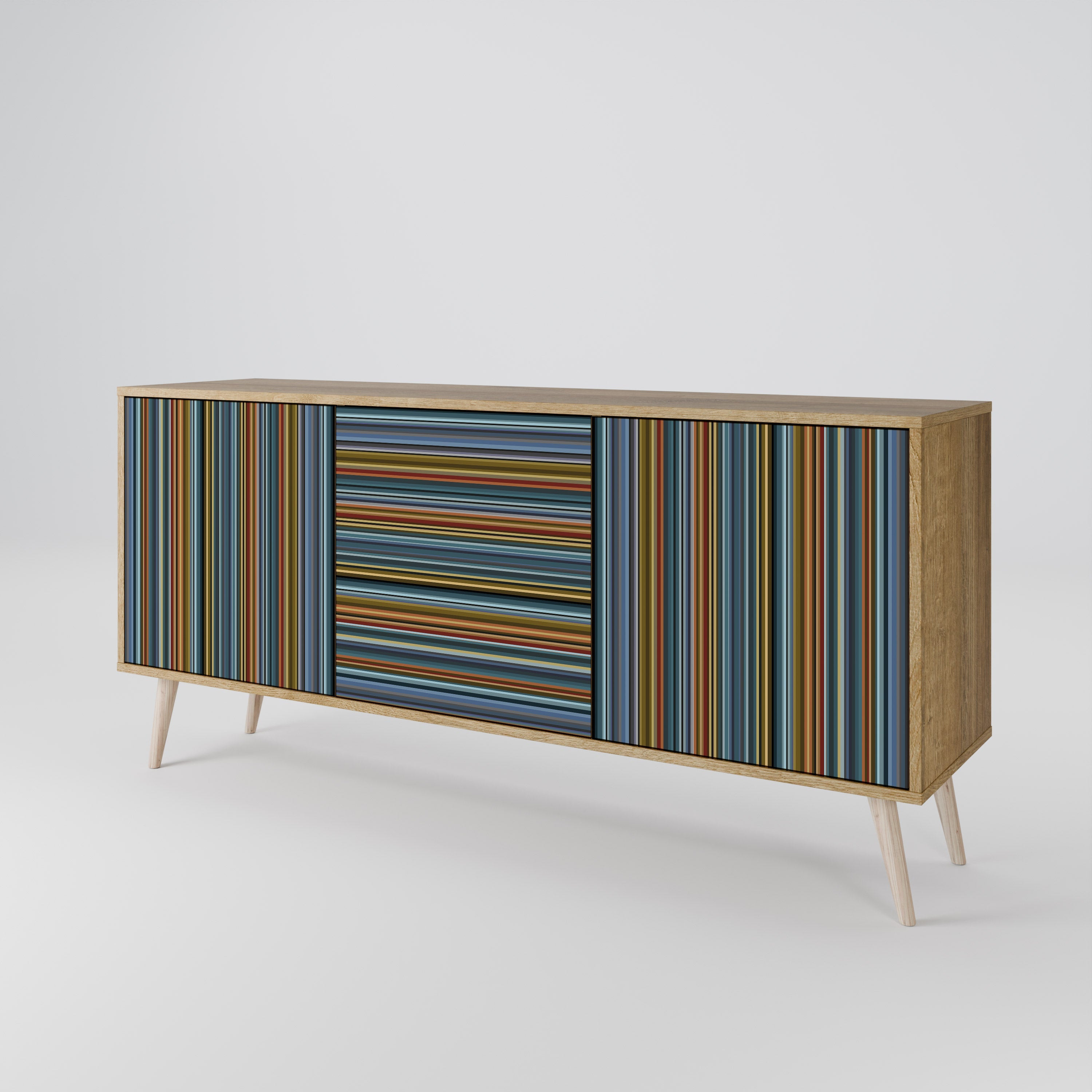 LINEOUT SPECTRUM 3-türiges Sideboard in Eichenoptik