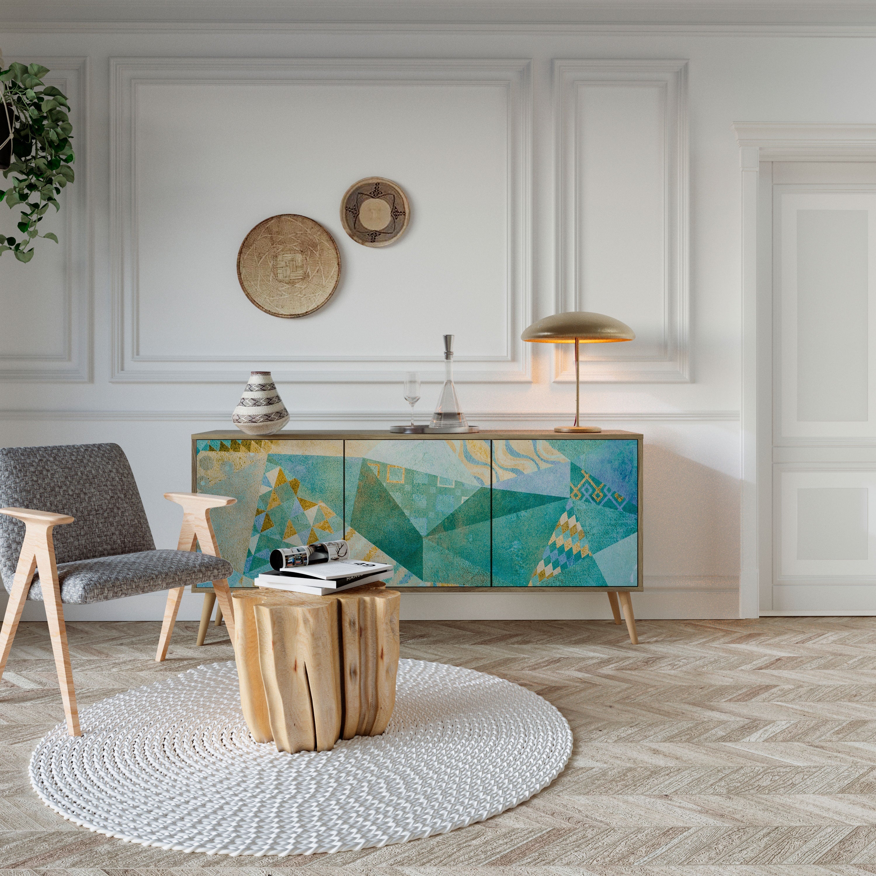 SPECTRUM SPLENDOR 3-türiges Sideboard in Eichenoptik