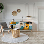 ABSTRACT FACES Sideboard mit 3 Türen in Eiche-Optik