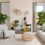 ABSTRACT FACES Sideboard mit 3 Türen in Eiche-Optik