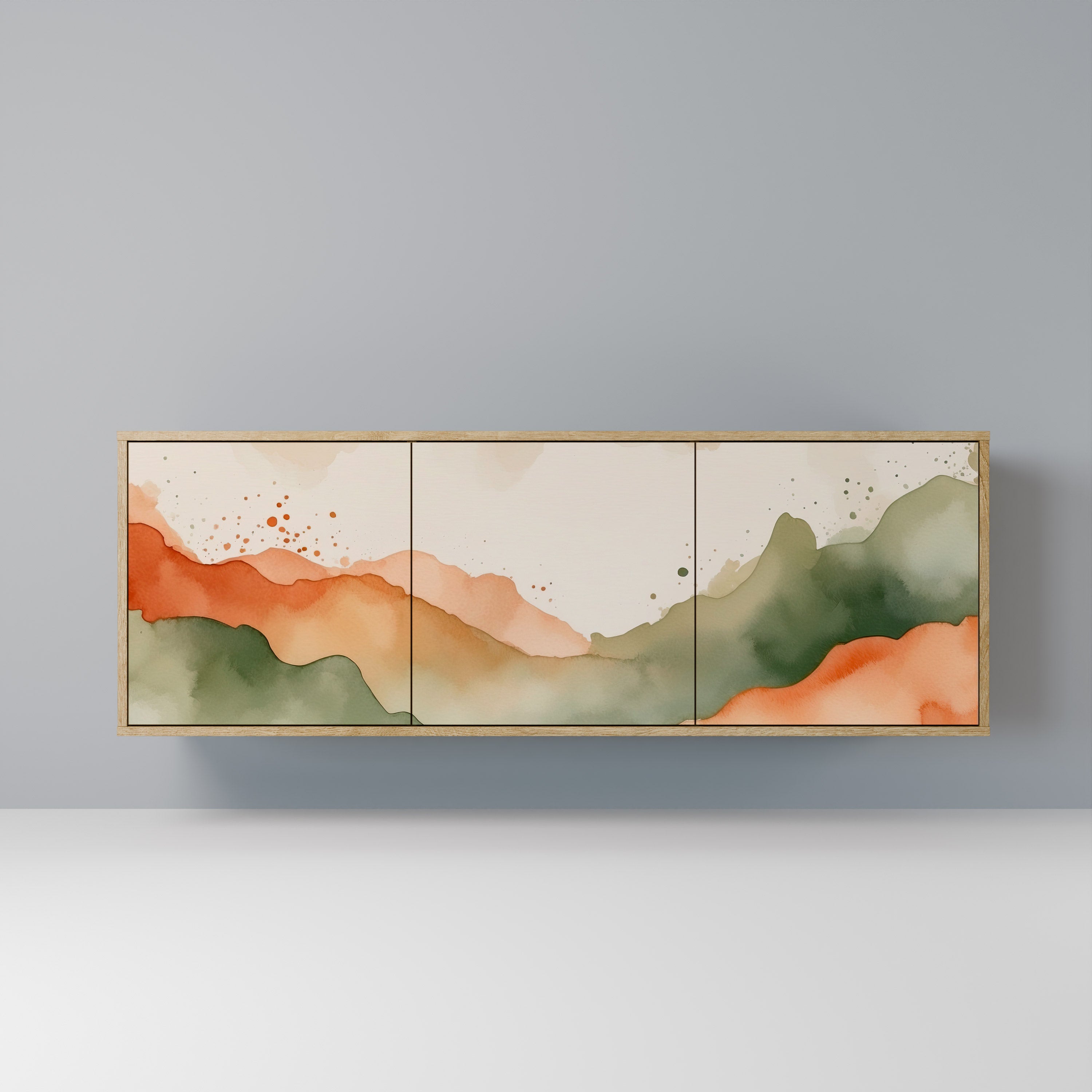 WATERCOLOUR PEAKS 3-türiges Sideboard in Eichenoptik