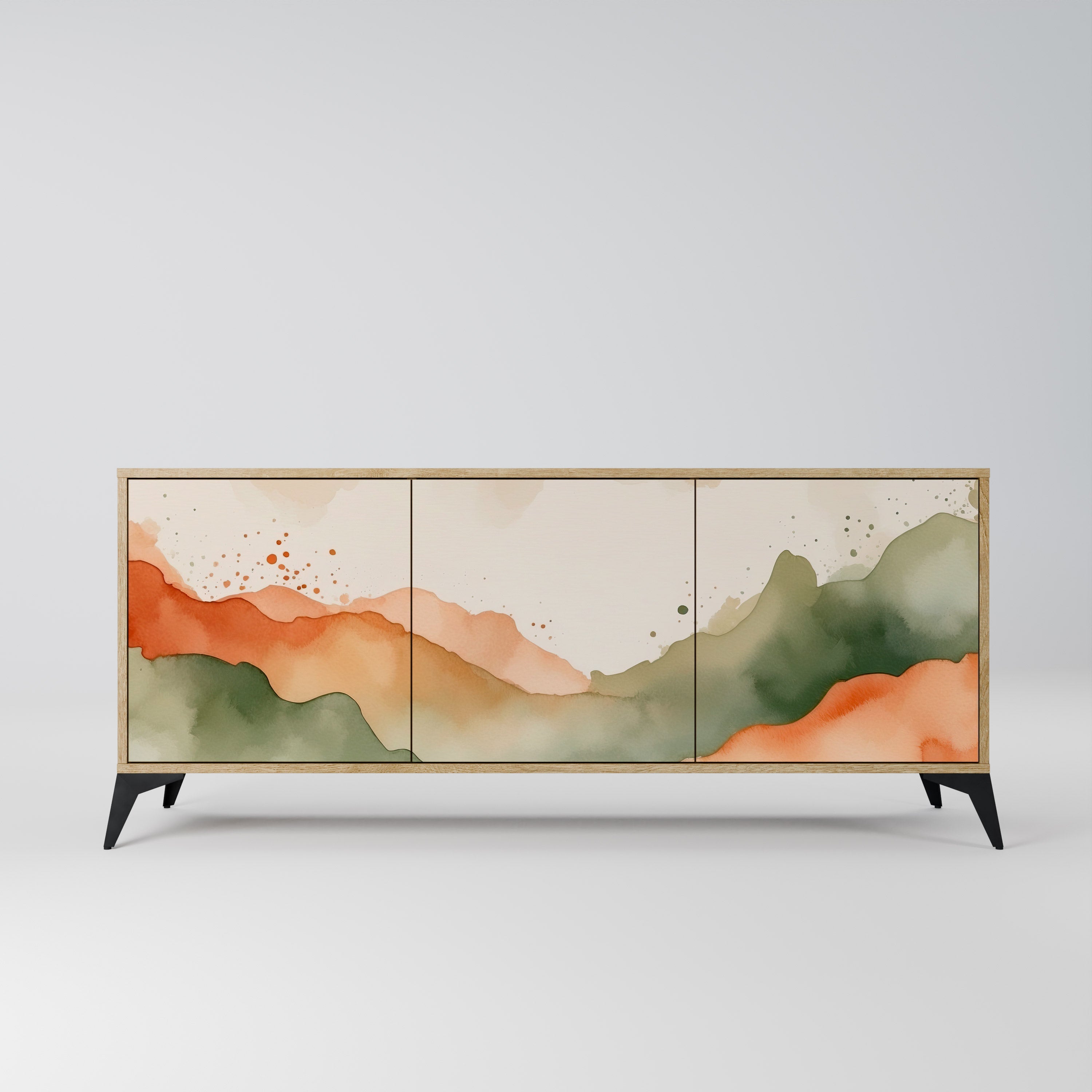WATERCOLOUR PEAKS 3-türiges Sideboard in Eichenoptik