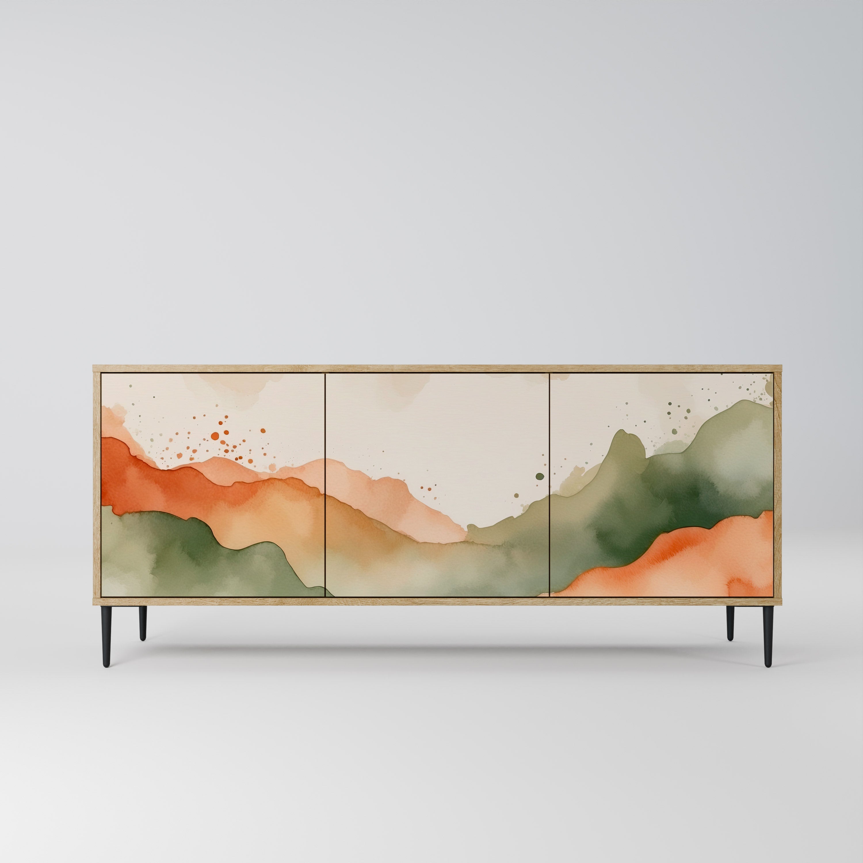 WATERCOLOUR PEAKS 3-türiges Sideboard in Eichenoptik