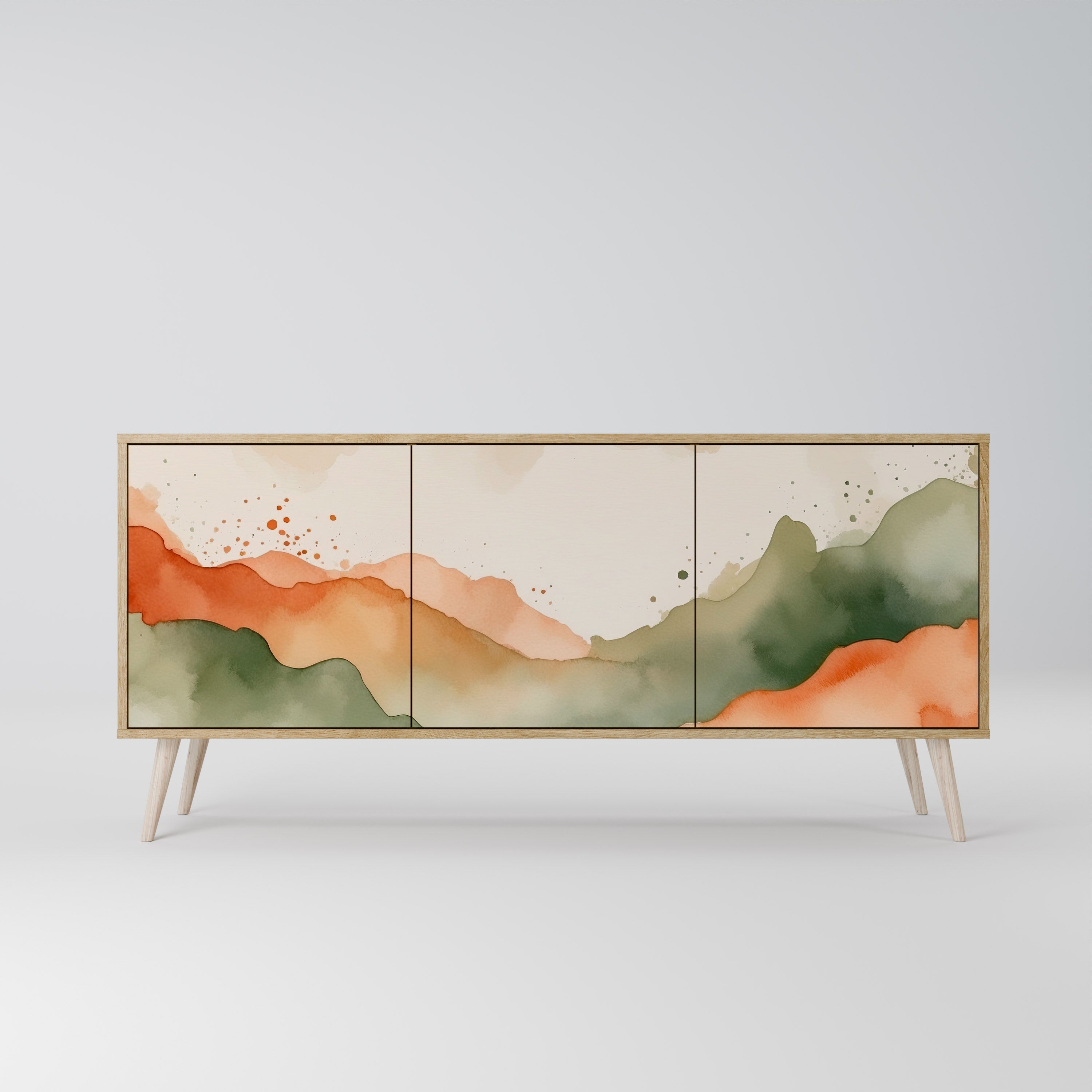 WATERCOLOUR PEAKS 3-türiges Sideboard in Eichenoptik