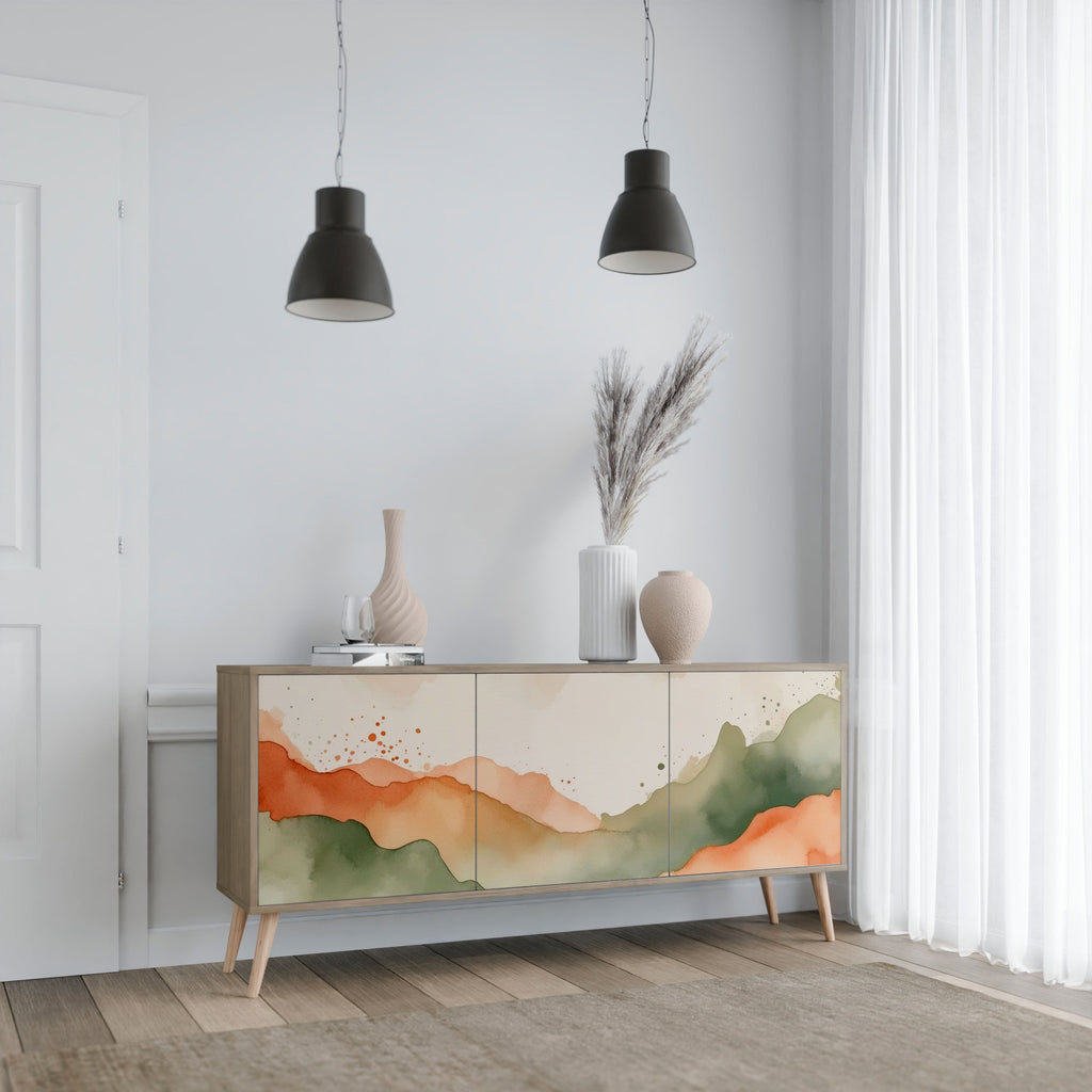 WATERCOLOUR PEAKS 3-türiges Sideboard in Eichenoptik