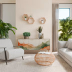 WATERCOLOUR PEAKS Sideboard mit 3 Türen in Eiche-Optik