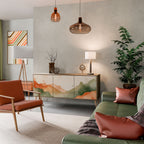 WATERCOLOUR PEAKS Sideboard mit 3 Türen in Eiche-Optik