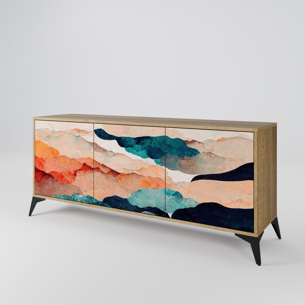 ABSTRACT LANDSCAPE 3-türiges Sideboard in Eichenoptik